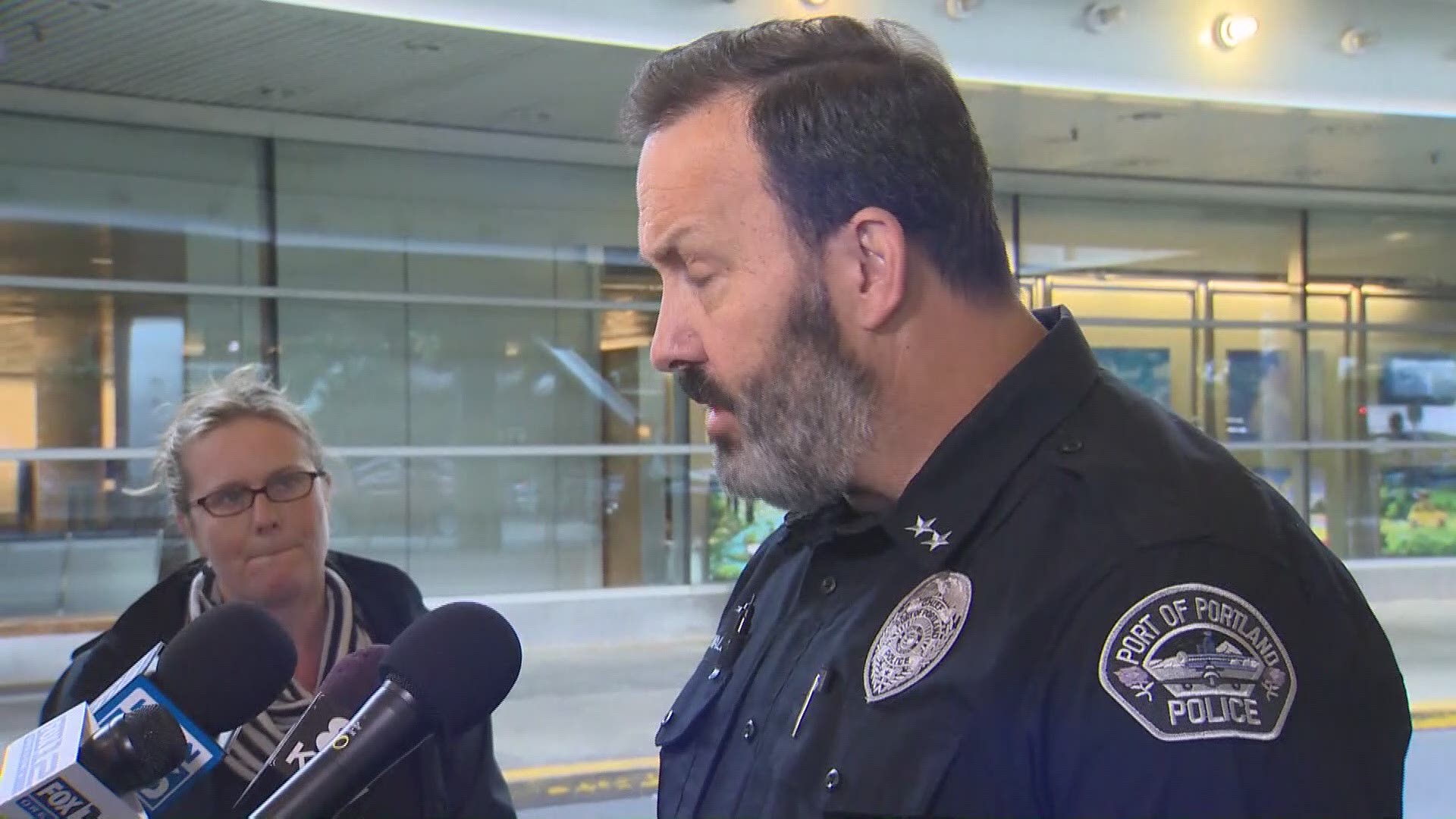 Port of Portland Police Chief Jason Wallis gives an update on the officer-involved shooting at Portland International Airport Friday morning.