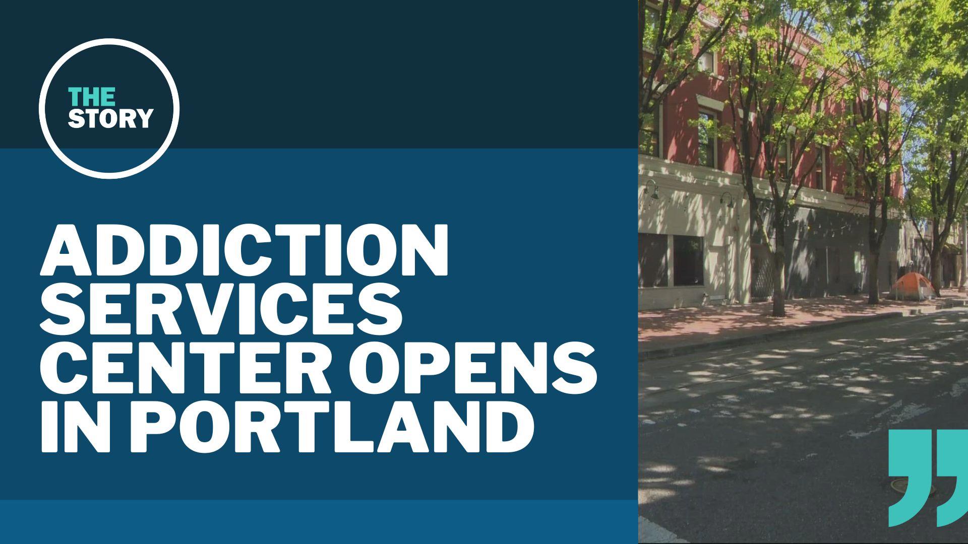 A center for outreach workers to help those addicted to drugs has opened in Downtown Portland, partnering service providers with police.