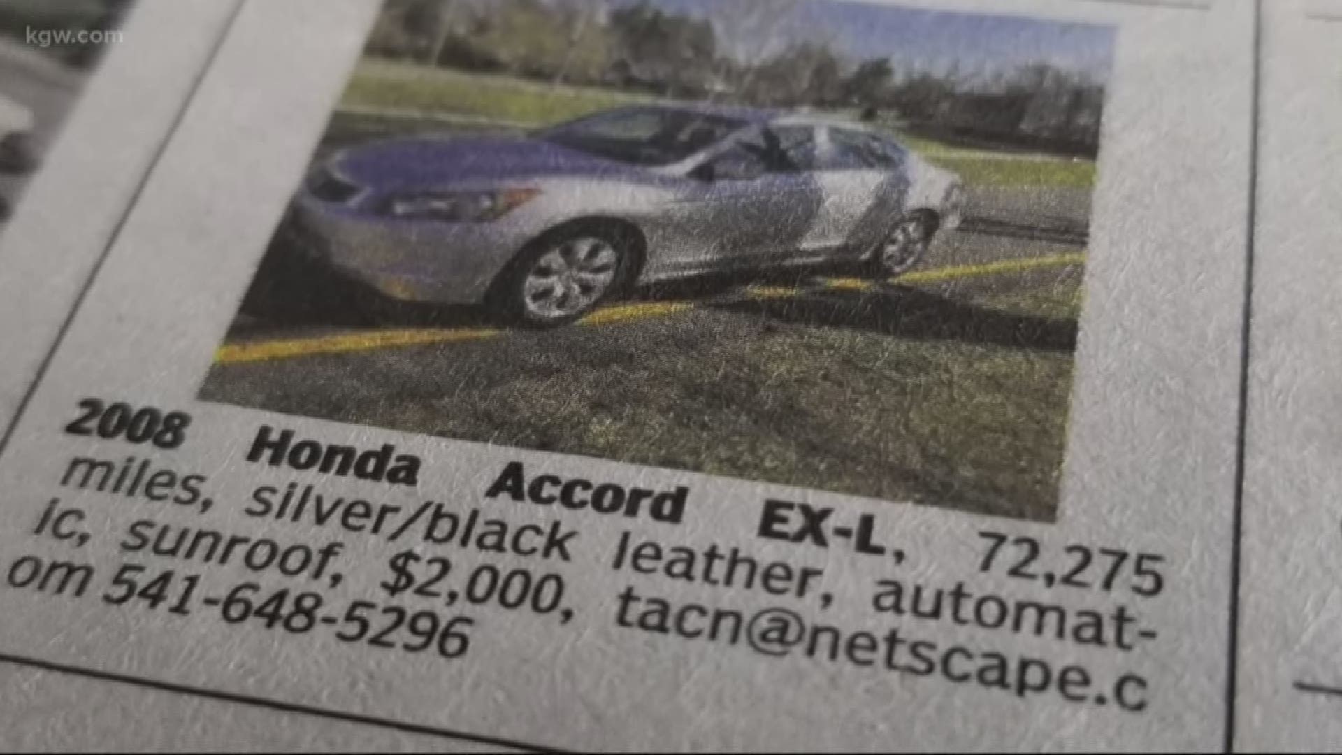 Watch out for this car scam in newspaper classified ads.
