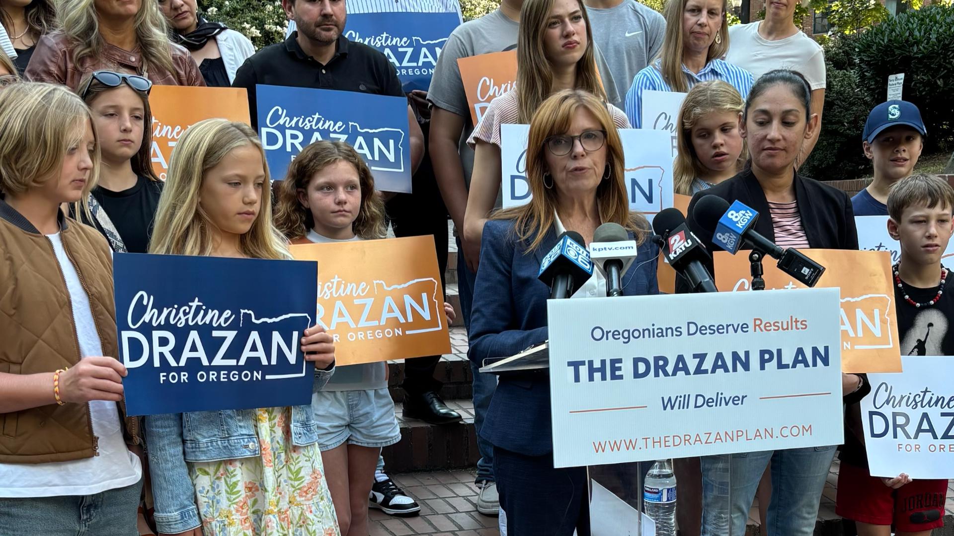 Republican candidate for Oregon governor Christine Drazan unveils affordability-forward policy plan
