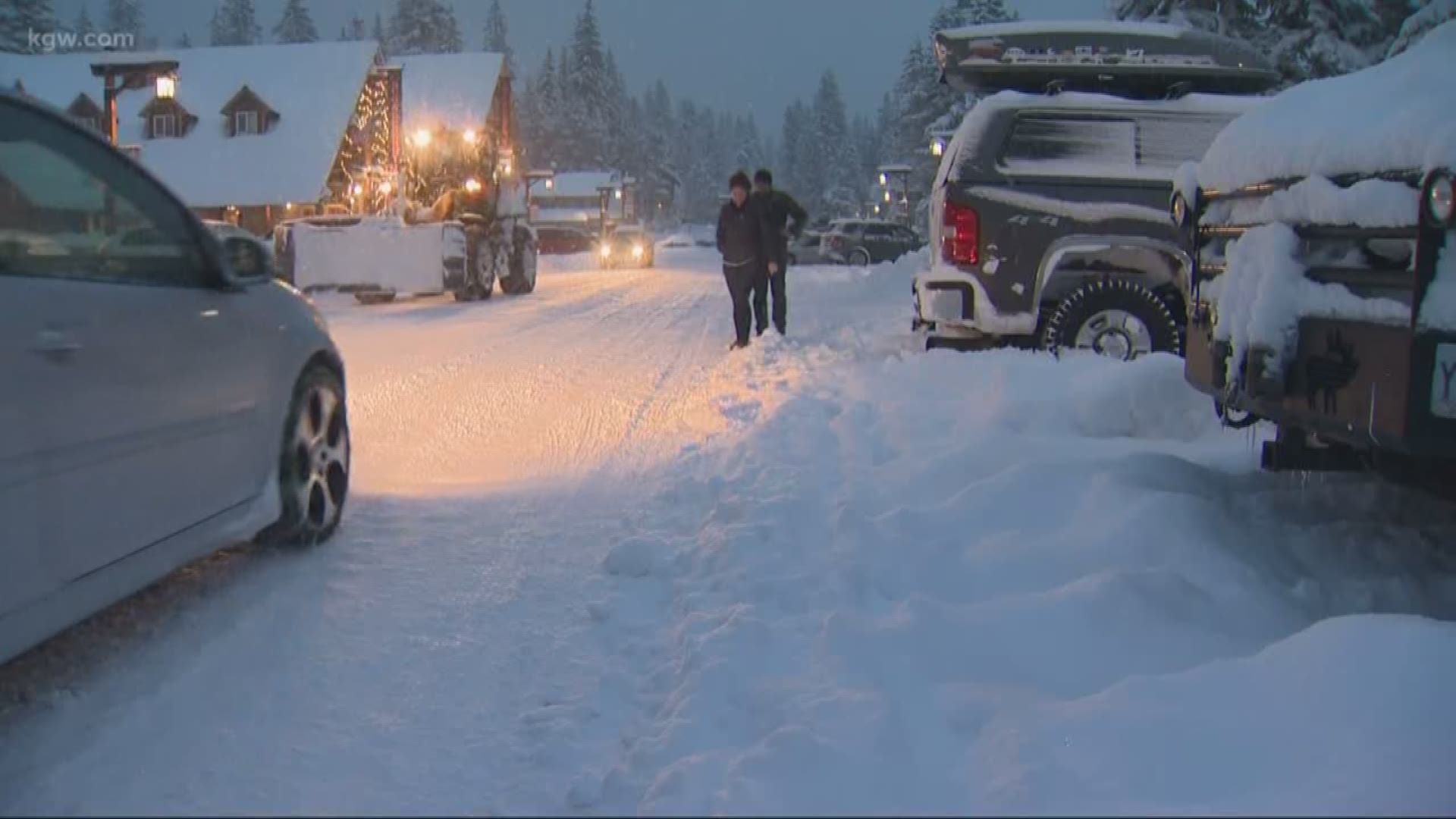 Mount Hood gets hammered with feet of snow.