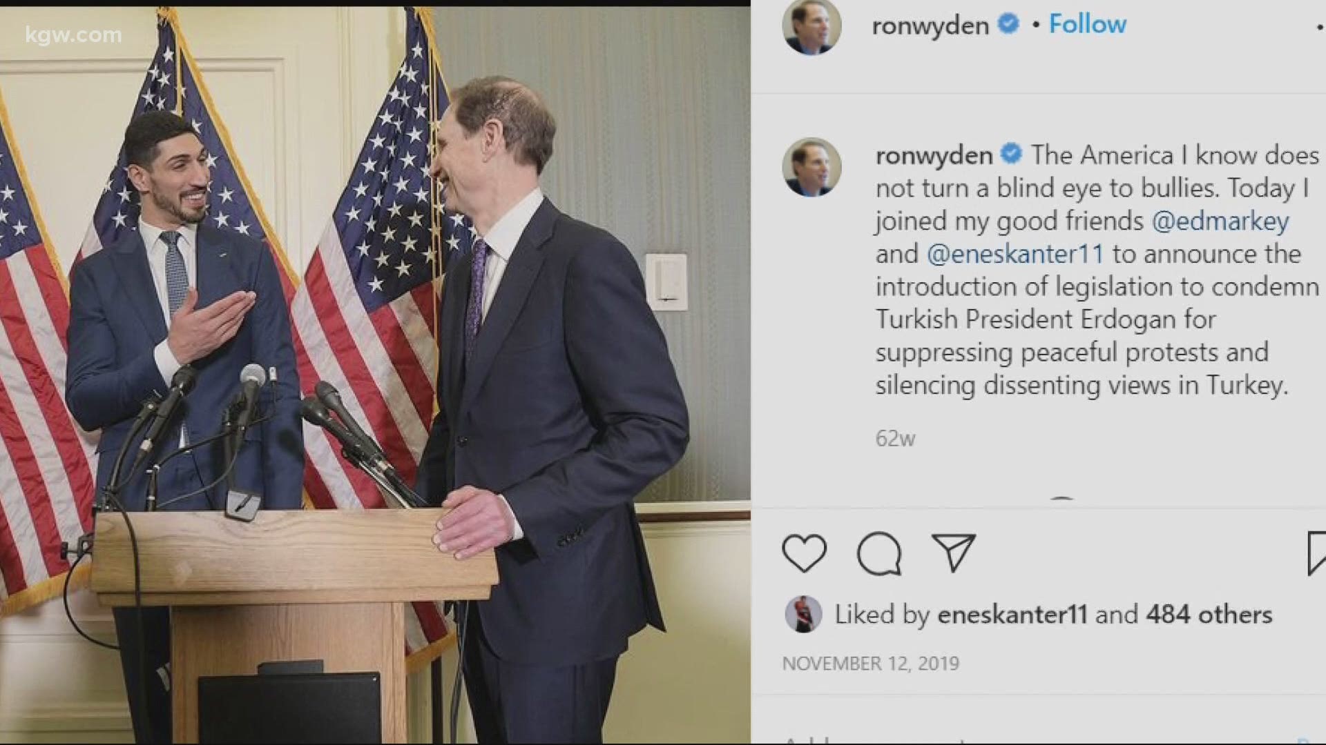 U.S. Sen. Ron Wyden (D-Oregon) joined KGW's 3-on-3 Blazers podcast to discuss all things Rip City including his friendship with center Enes Kanter.