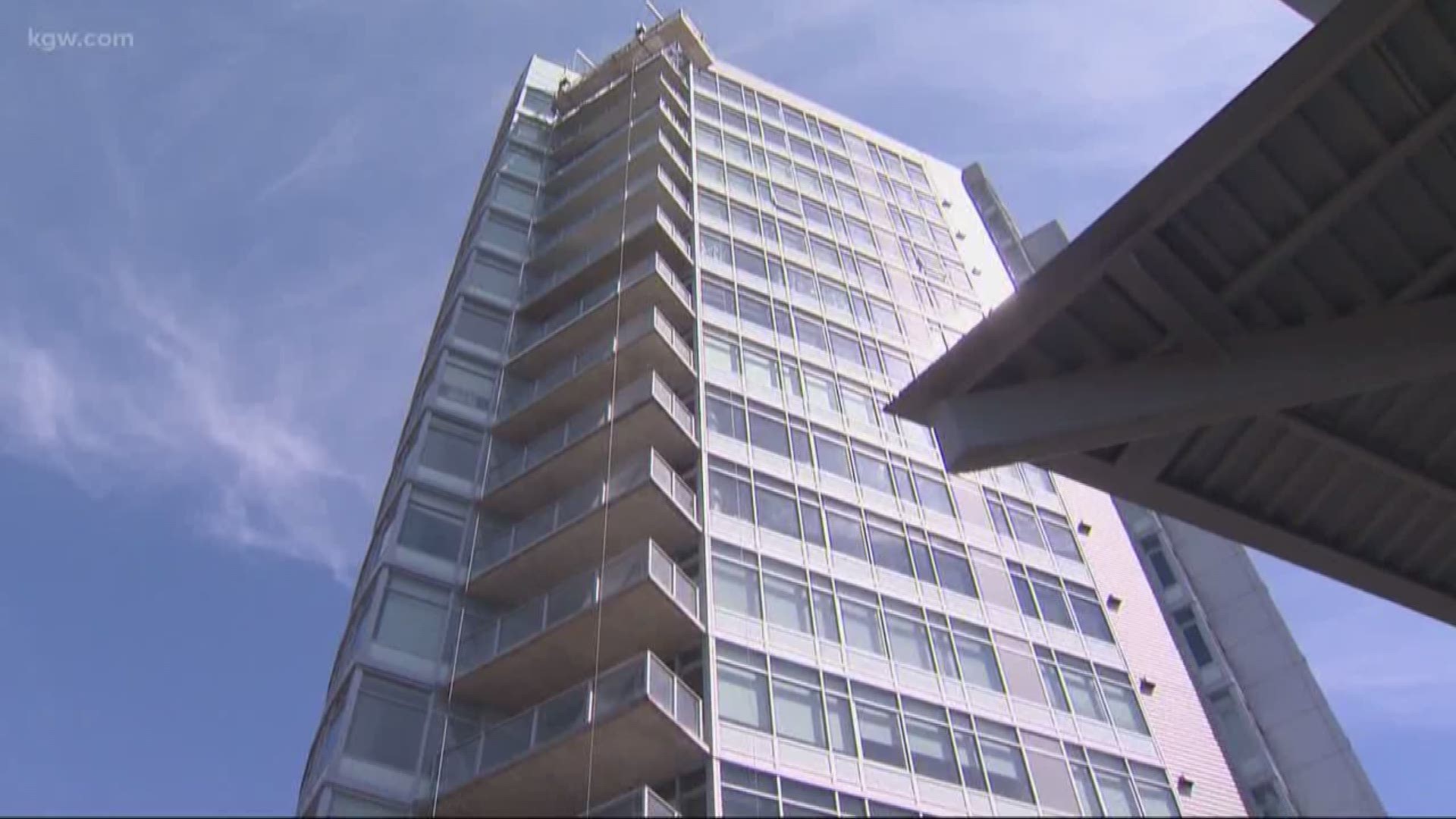 woman falling from building