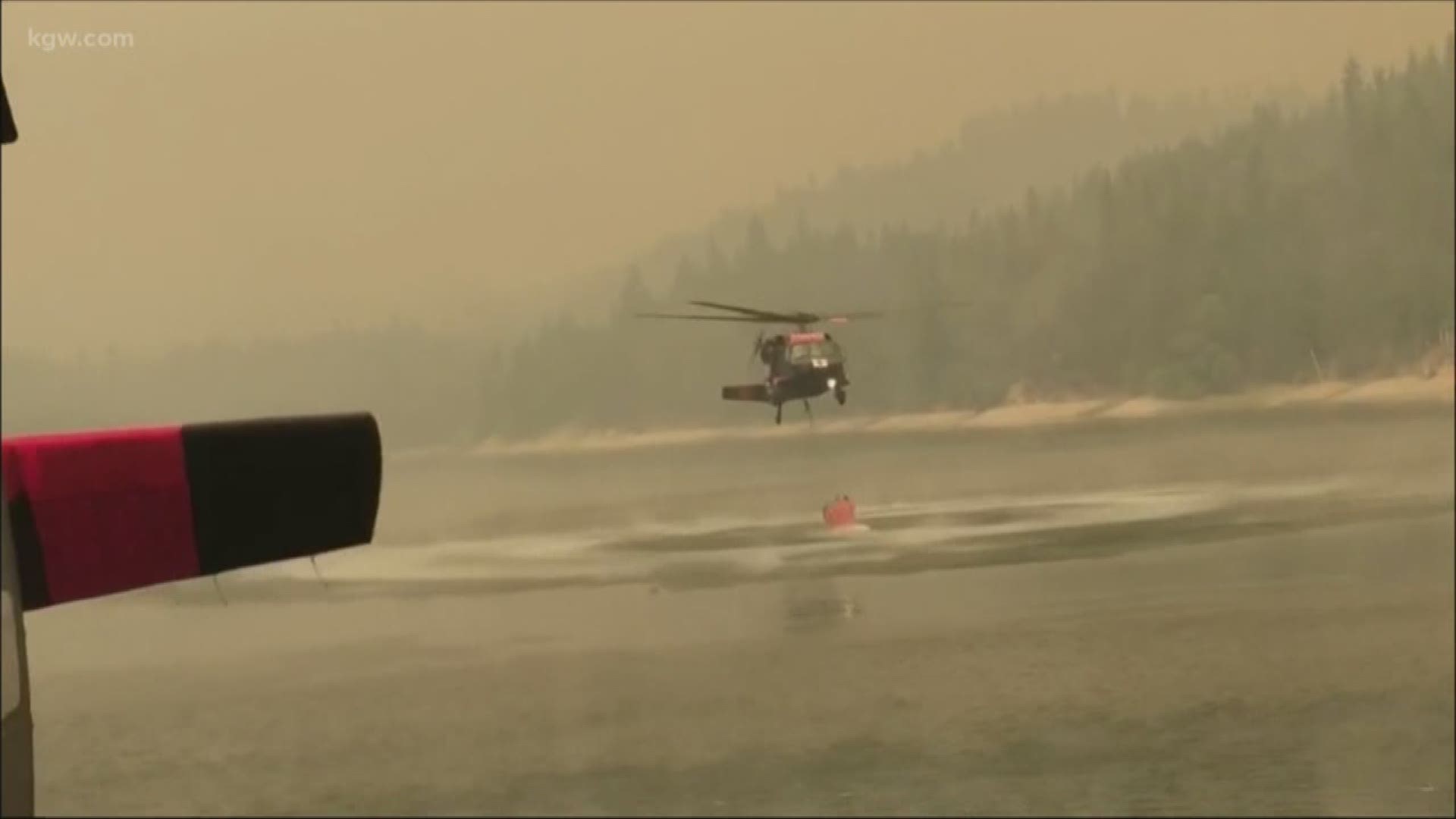The story of an Oregon National Guard helicopter crew called to help slow wildfires burning in California.
