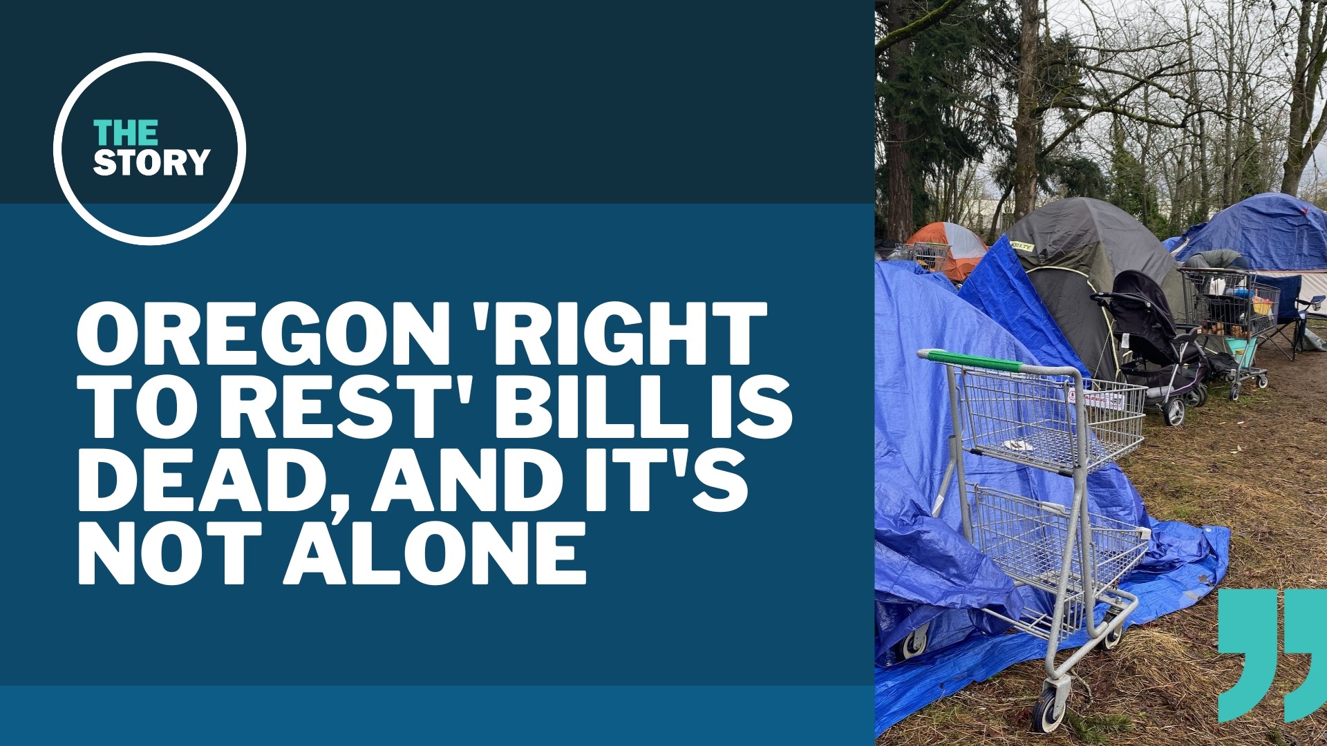 House Bill 3501, the “Right to Rest Act,” won’t even receive a public hearing as planned. It proposed banning sweeps of homeless camps but it stalled in Salem.
