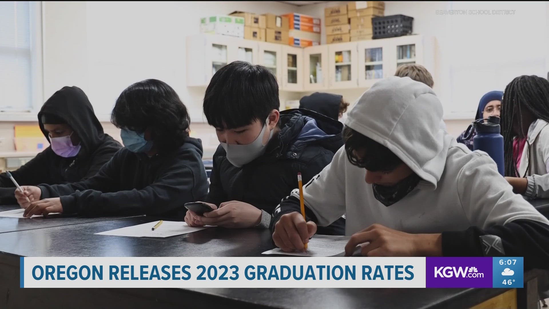 The Oregon Department of Education said that despite remote learning from the COVID-19 pandemic, graduation rates held steadily from last year.