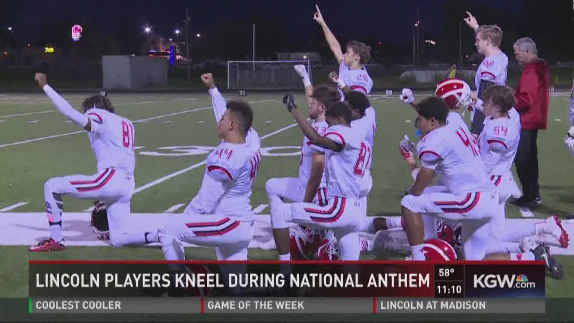 Lincoln players kneel during national anthem