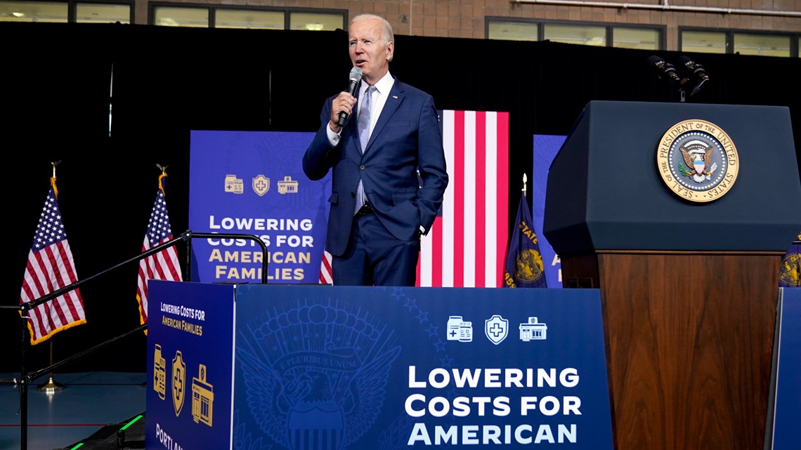 President Biden addresses lowering prescription drug costs during his Portland speech
