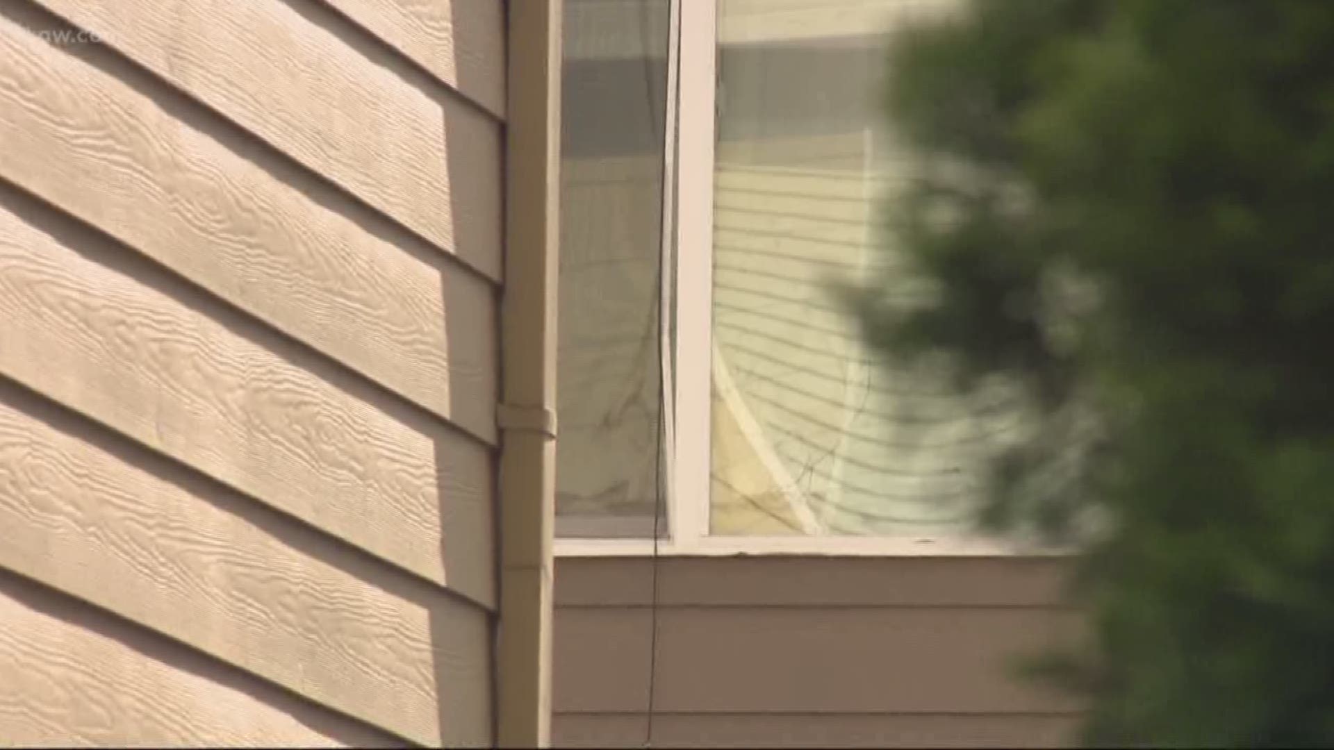 A 3-year-old boy fell out of a second-story window and landed on a concrete patio at a Hillsboro home Wednesday afternoon.
