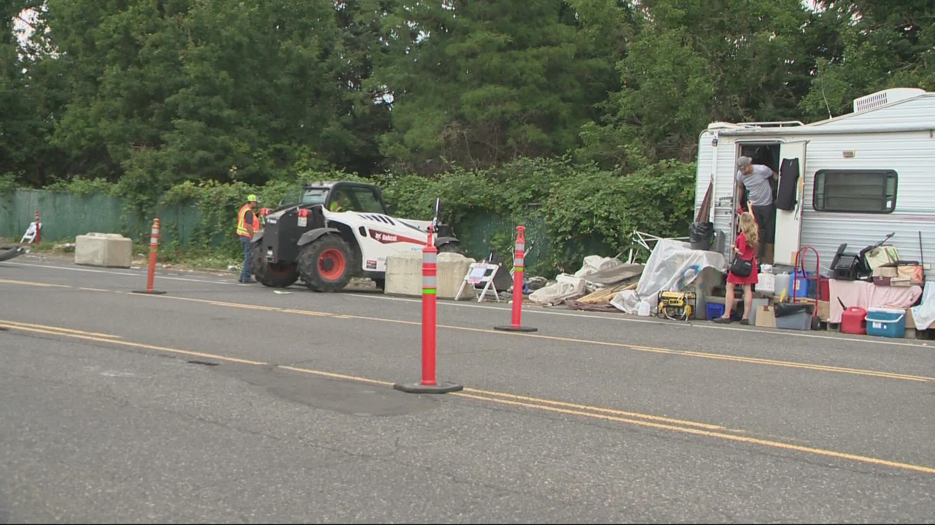 With Portland's homeless crisis at an all-time high, homeless camps along Northeast 33rd near Marine Drive are being forced to move out.