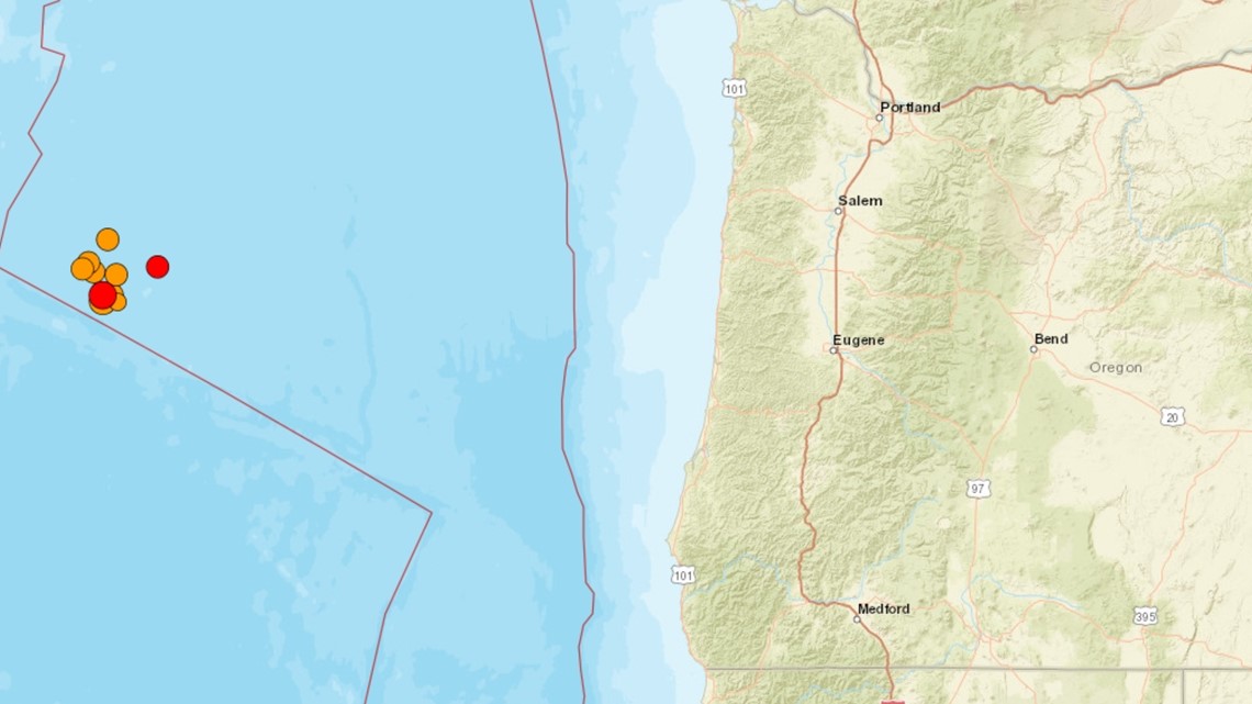 There is no risk of a tsunami after earthquakes off the coast of Oregon