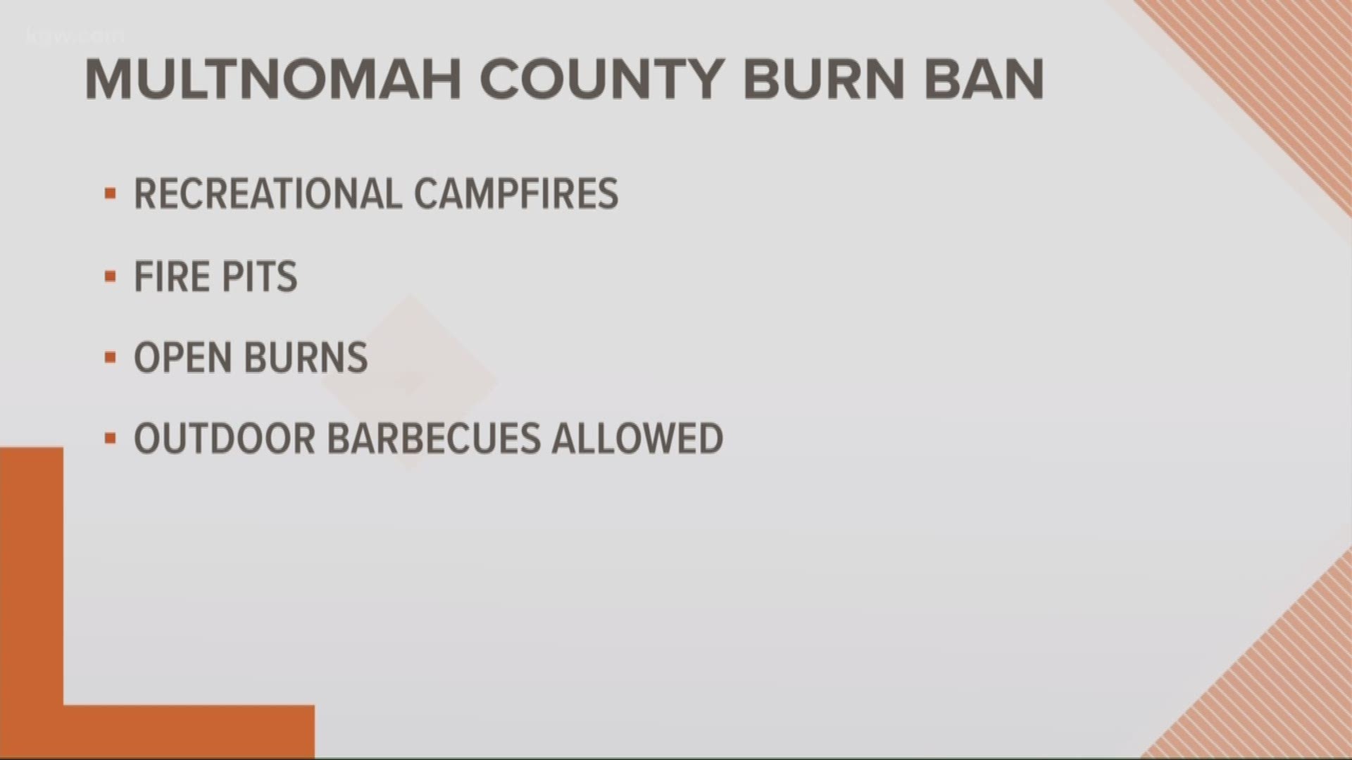 Multnomah County issues outdoor burn ban