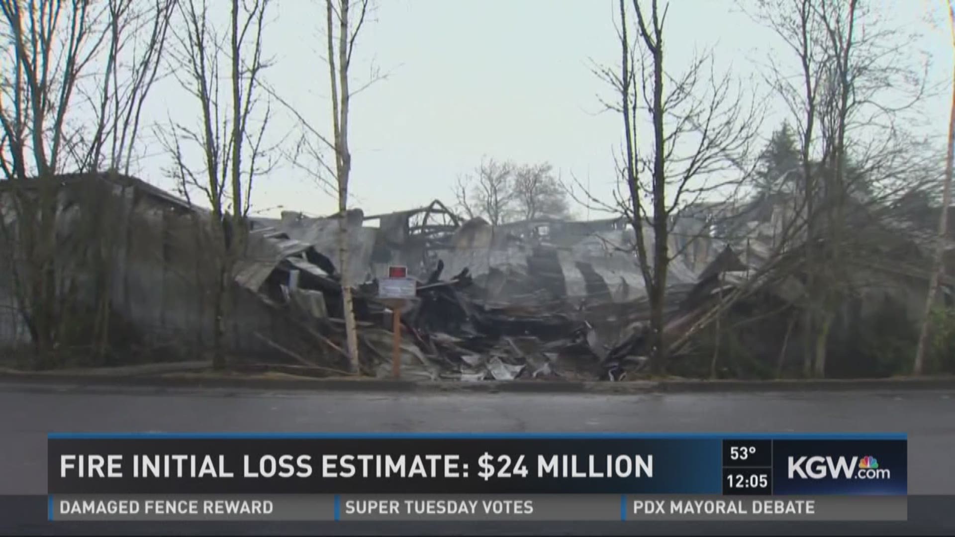 Fire initial loss estimate: $24 million