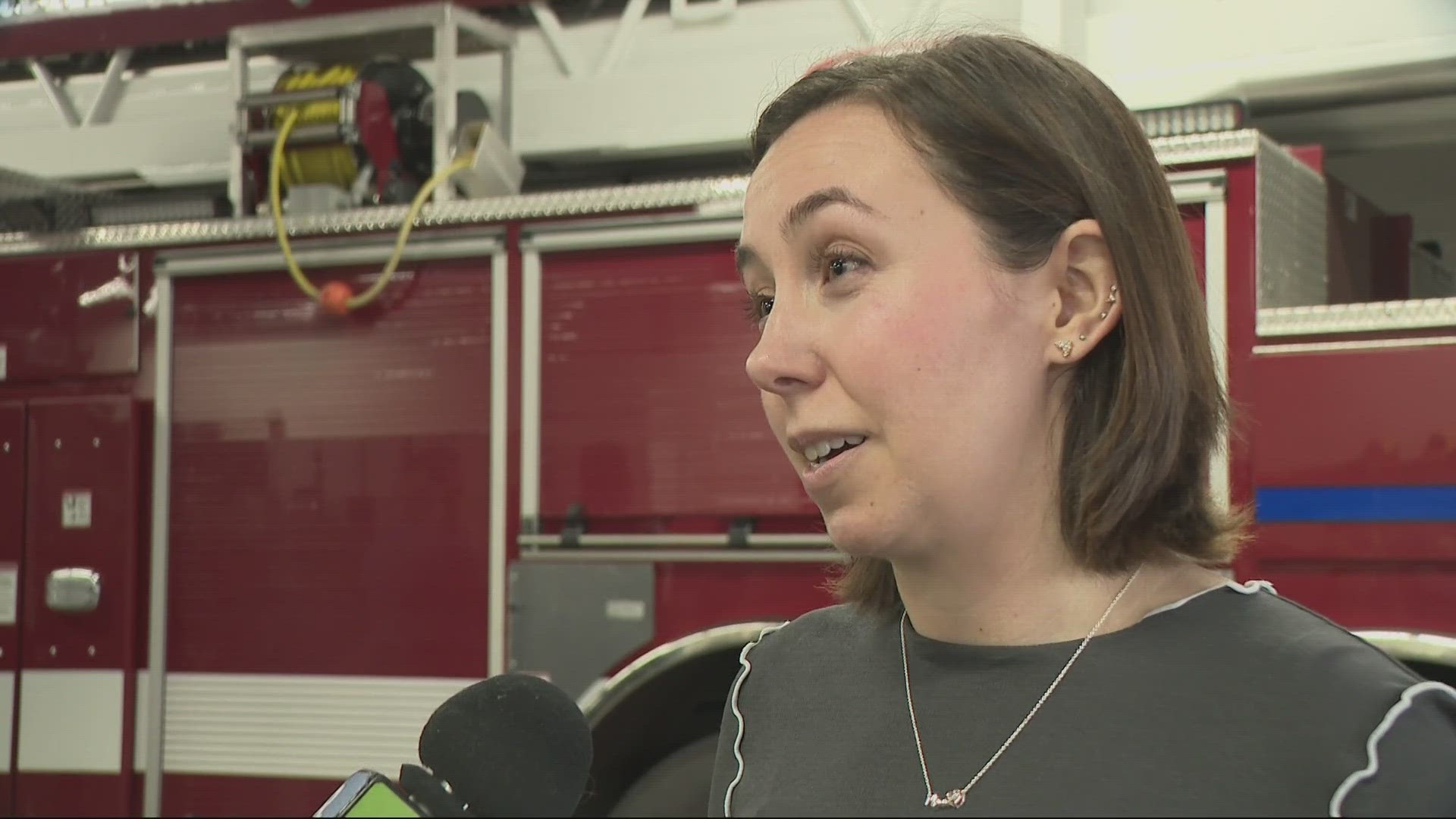 Amy Vollman was reunited with the people who helped save her life in September when she collapsed during a jog.