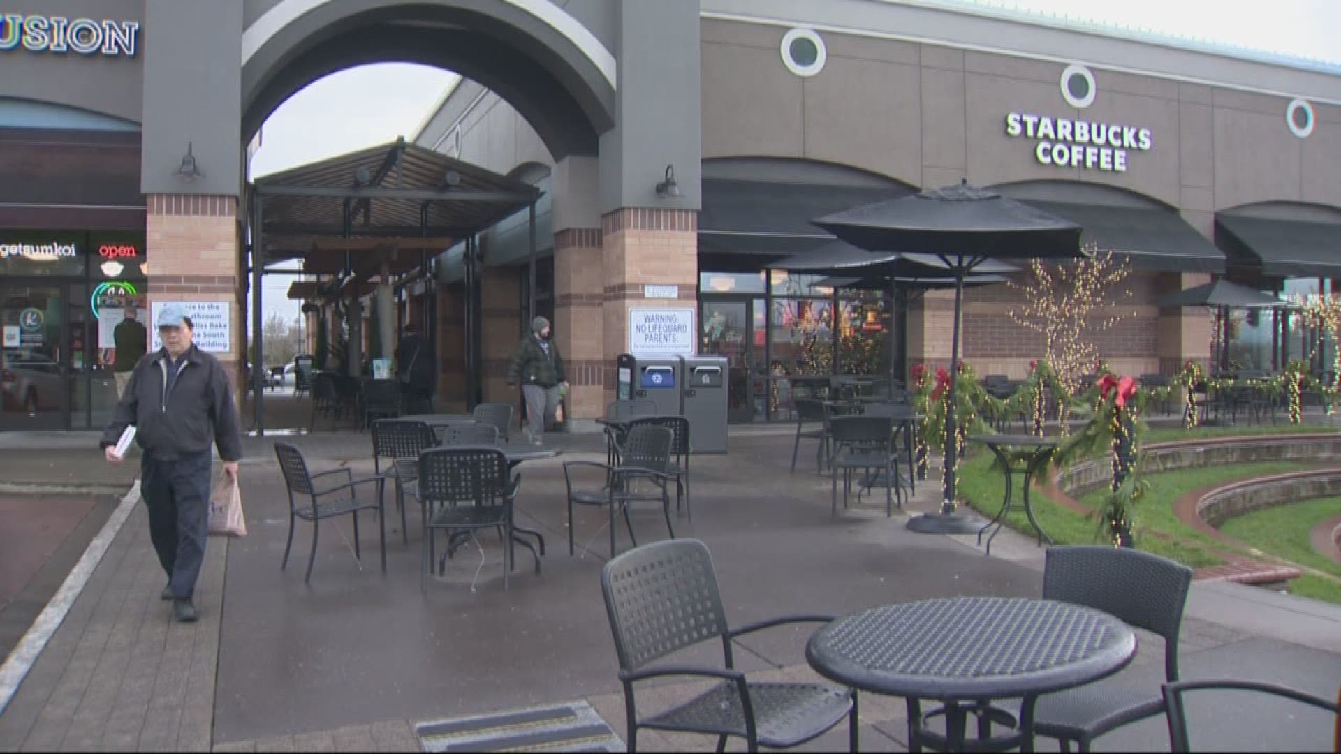 A 53-year-old man says he's lucky he wasn't seriously hurt when a stranger stabbed him in the back outside a Starbucks in Bethany.