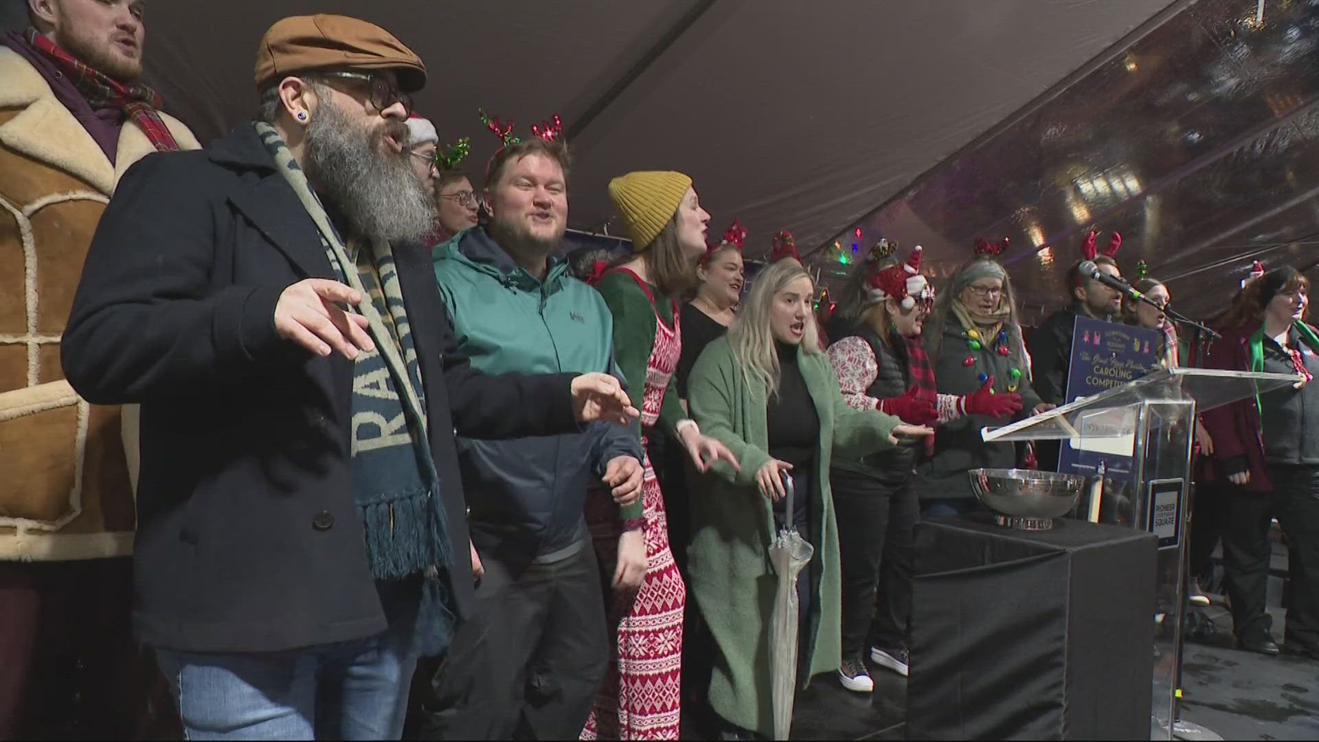 Portland's annual tradition returned for the holidays around Pioneer Courthouse Square.