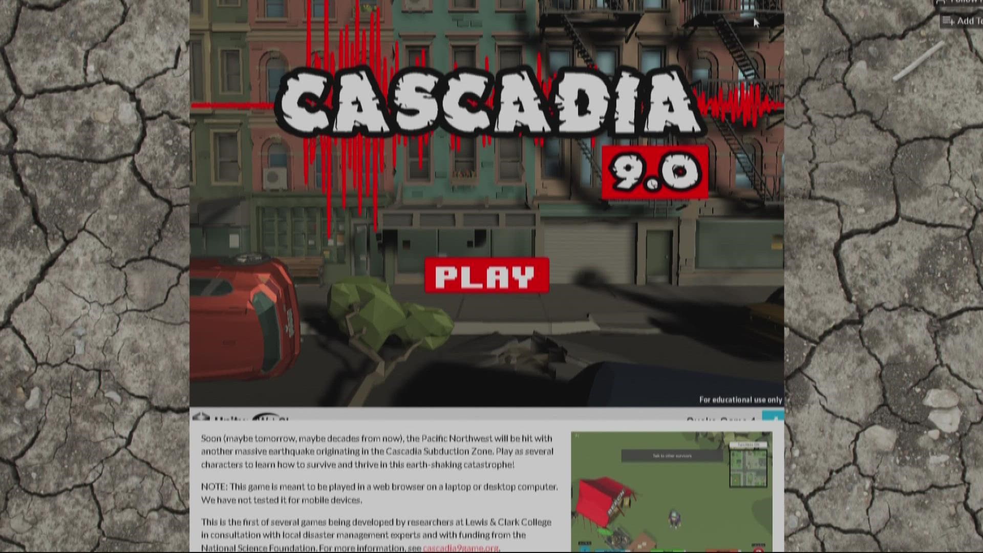 The new video game Cascadia 9.0 was created by Lewis and Clark students and professors to help people with earthquake readiness