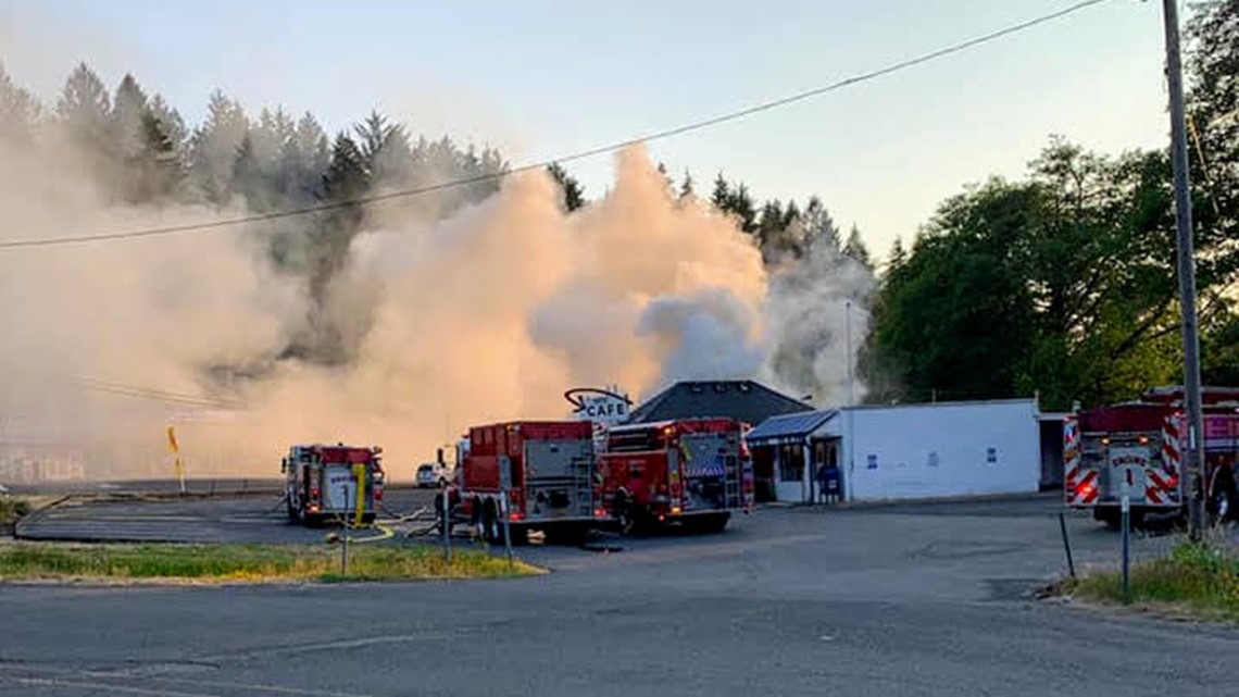 Otis Cafe, an iconic Oregon landmark near Lincoln City, damaged by fire