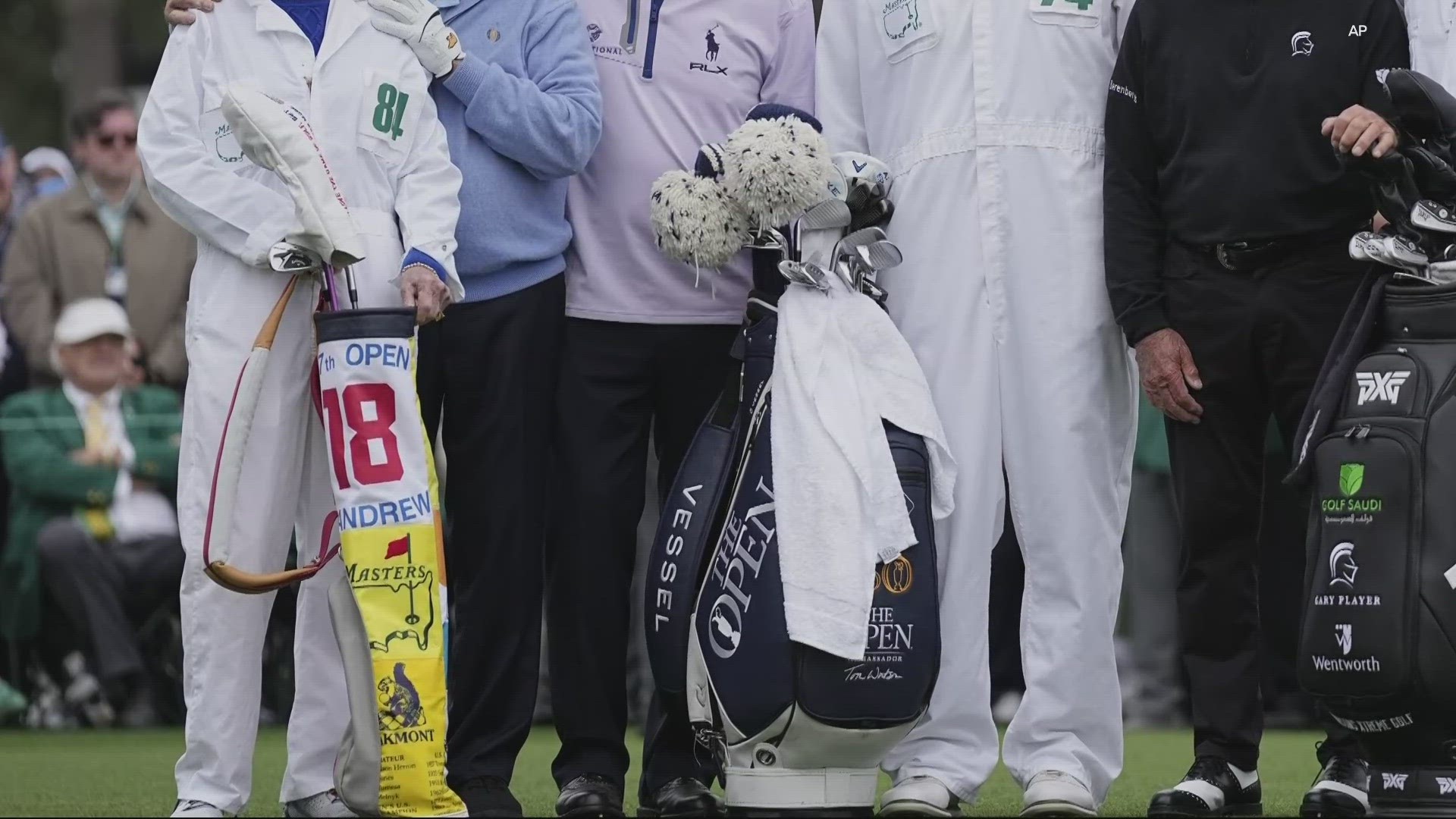 The 6-time Masters winner was gifted a bag from his grandson from Flag Bag Golf Company, seen by many at this year's tournament.