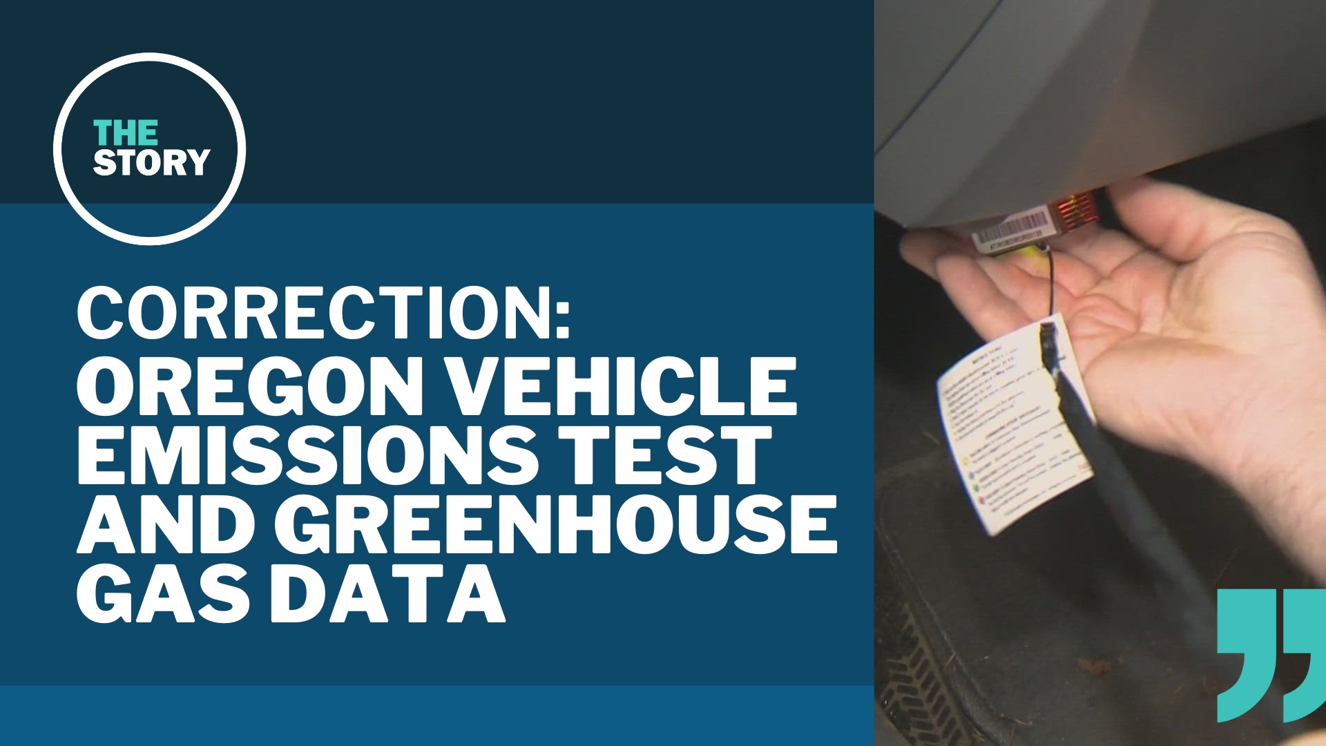 Last night we reported on the state's program for testing air pollutants produced by vehicles. We erroneously tied that to greenhouse gas emissions.