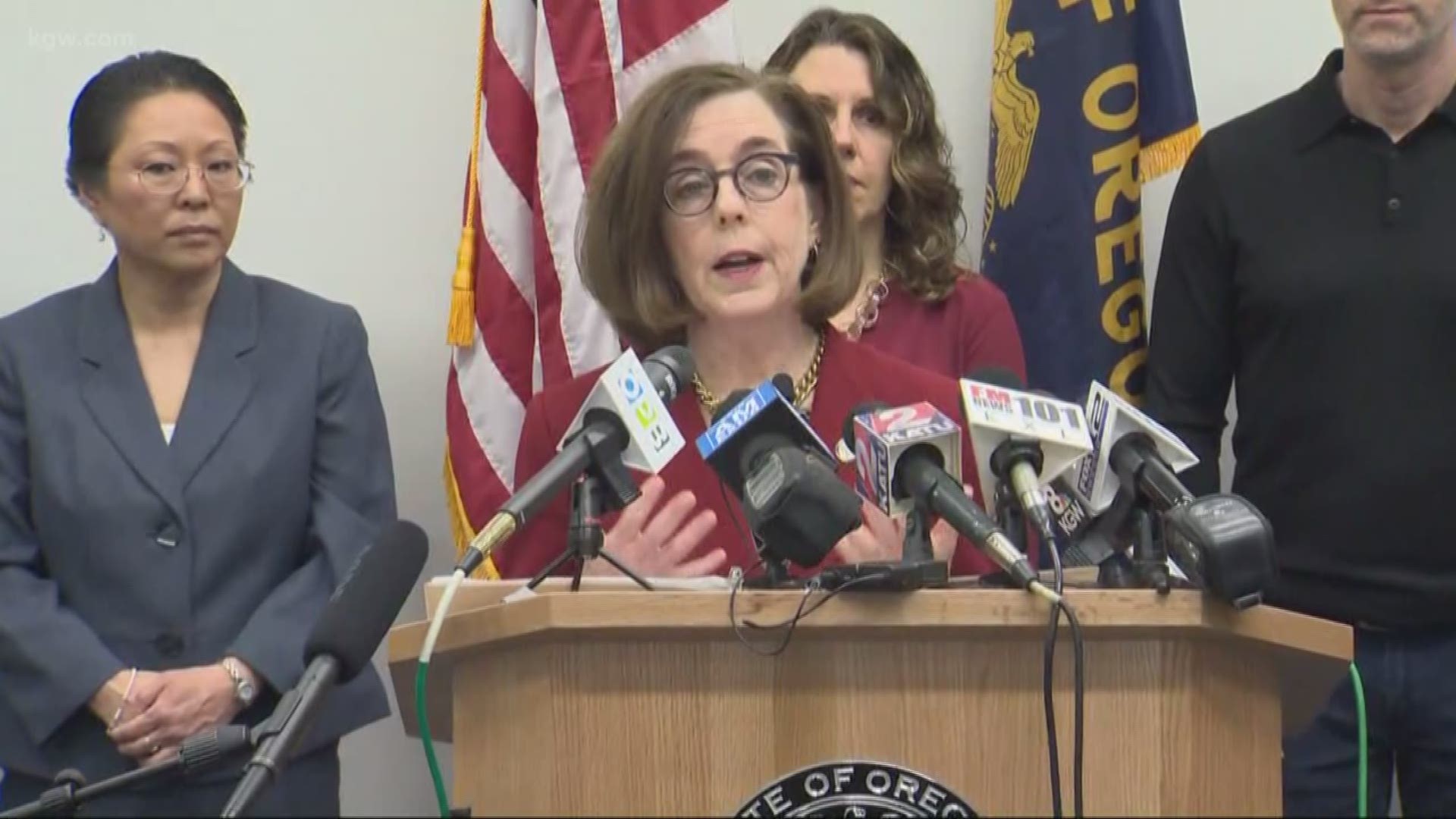 Oregon Gov. Kate Brown on Thursday morning announced new steps the state is taking to prevent the spread of coronavirus.