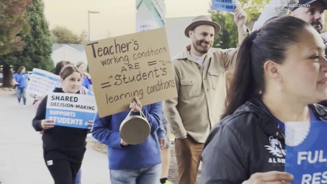 Beaverton teachers rally across the district