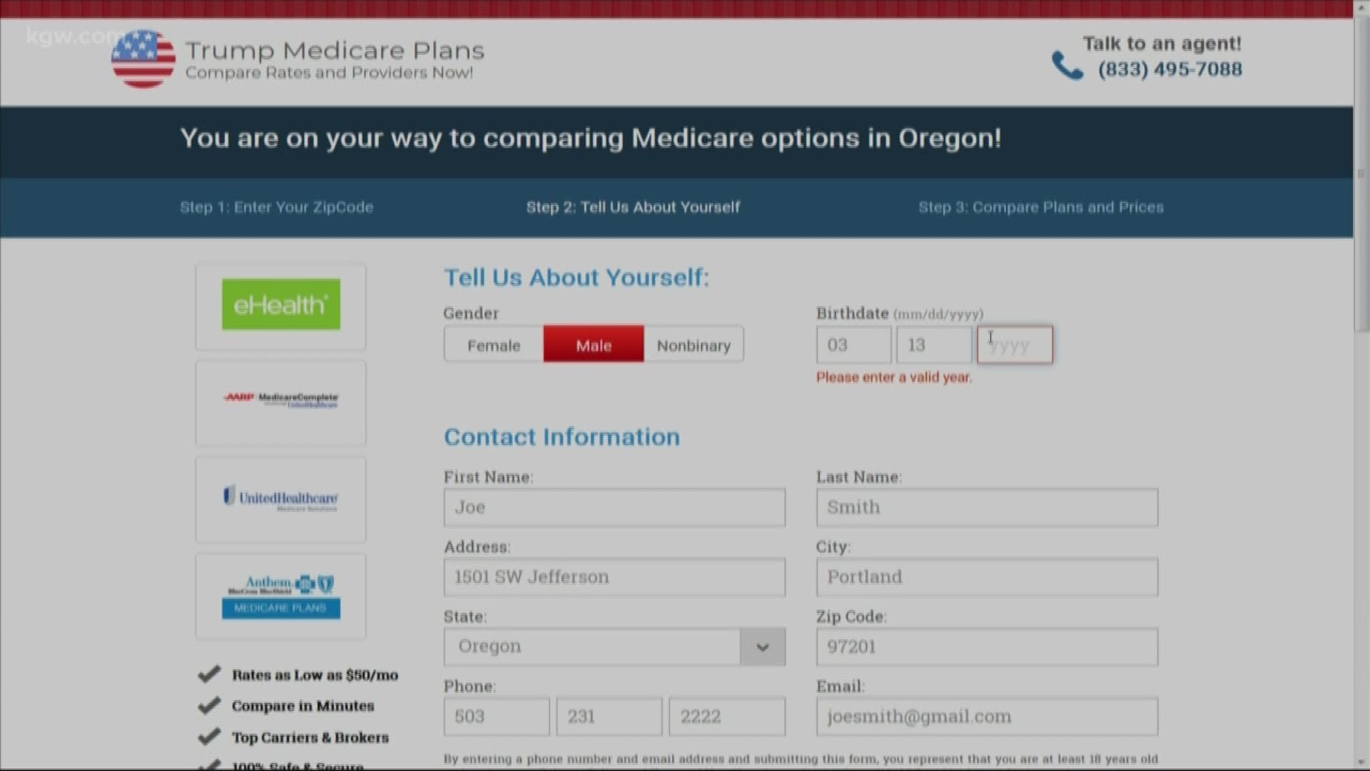 A website billing itself as the "Trump Medicare Plan" was sent out in an email to some people in Portland and across the country just weeks before the open enrollment deadline in early December. We wanted to Verify: Is the website affiliated with the pres