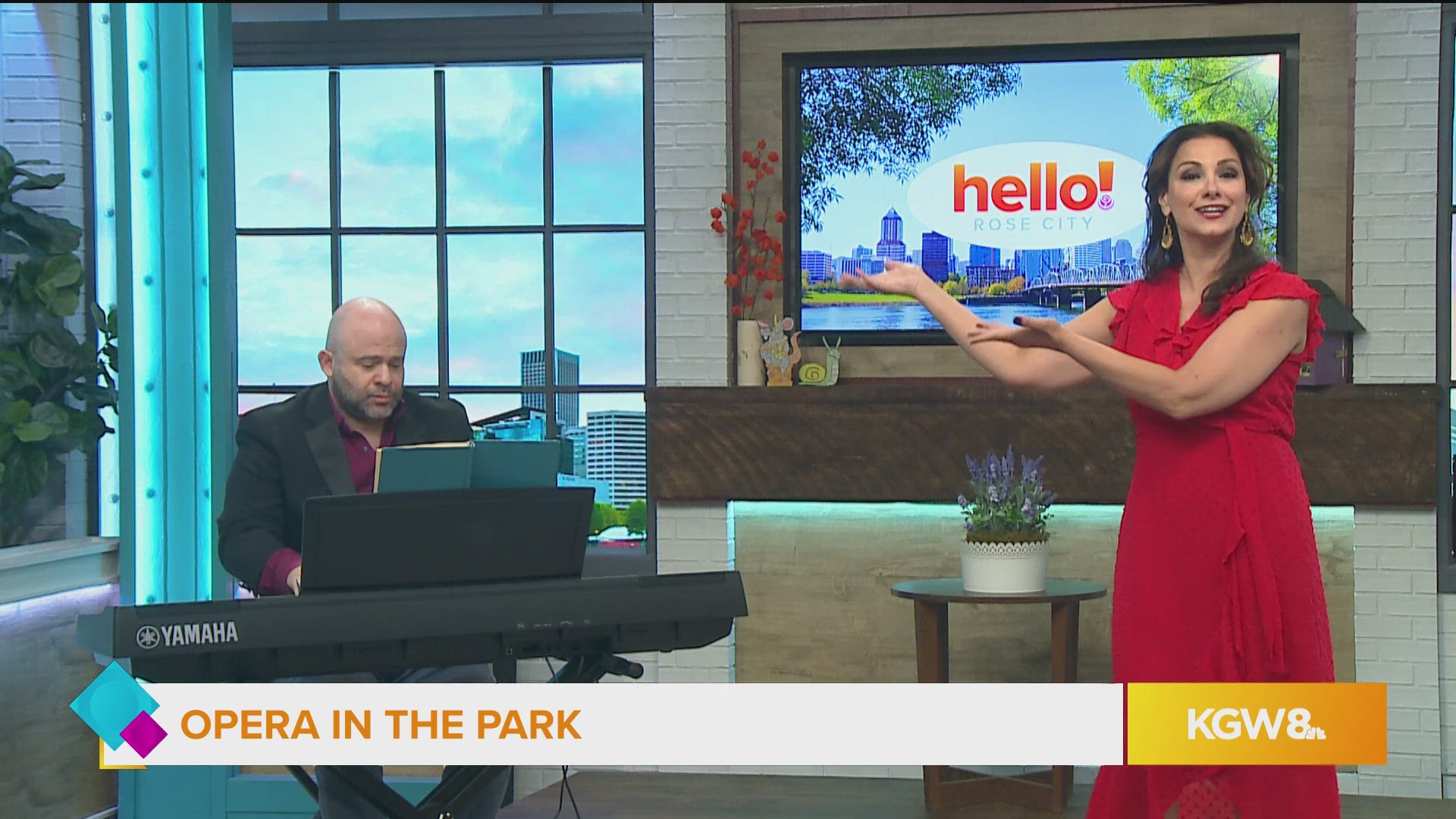 Keyboardist Nick Fox and soprano Sandra Piques Eddy perform the Habanera on Hello, Rose City!