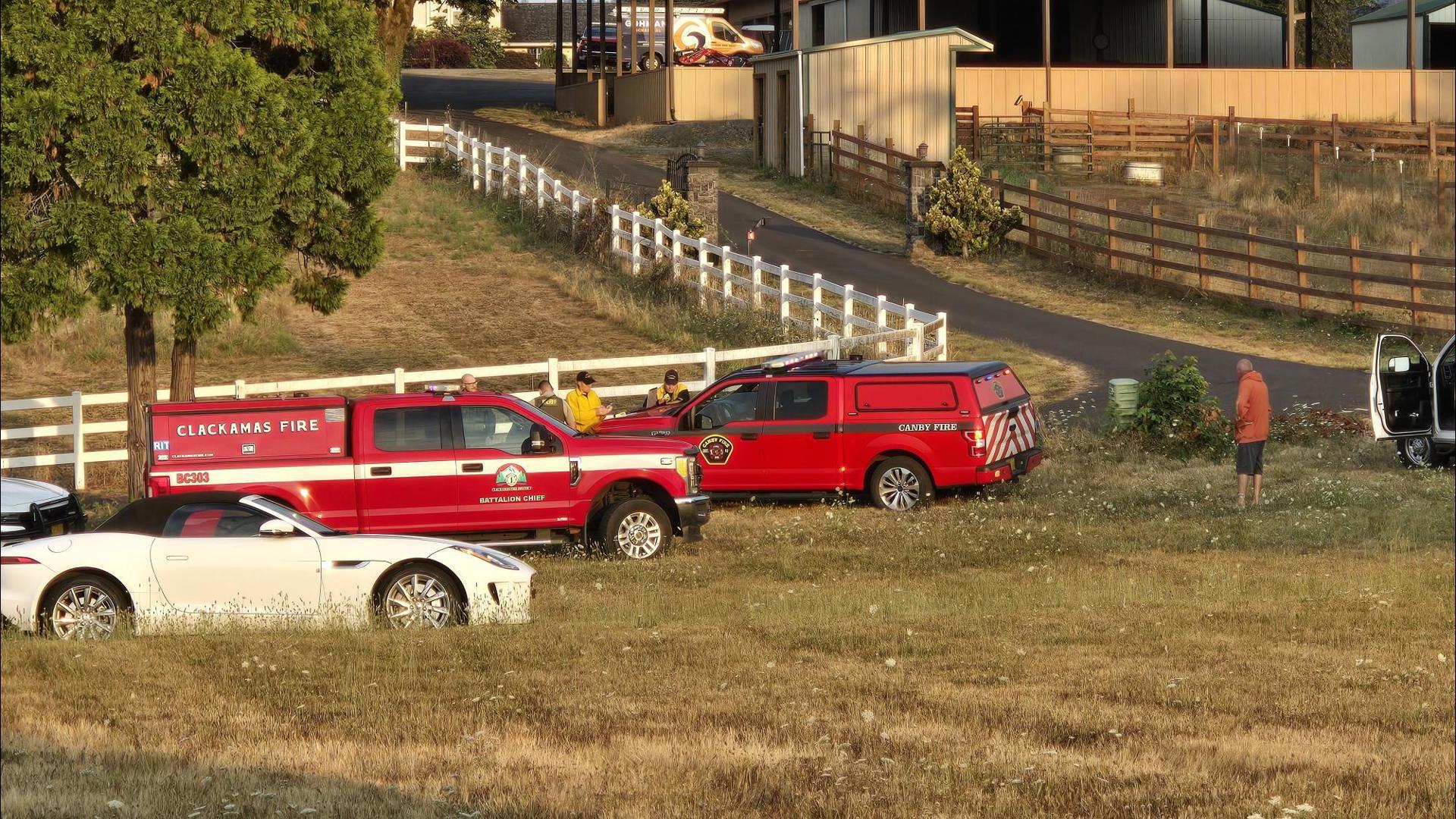Fire between Canby, Oregon City under control, officials say | kgw.com