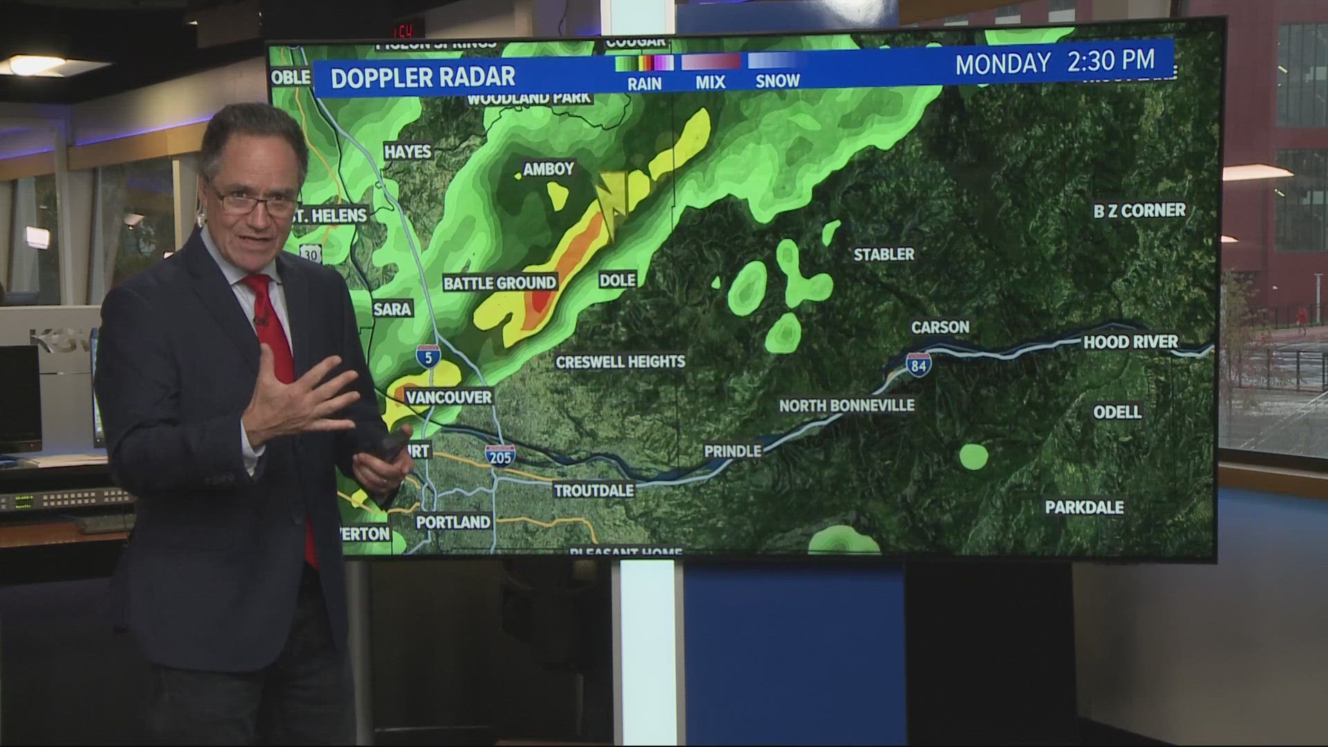 Chief Meteorologist Matt Zaffino explained that radar detected rotation in the weather system, resulting in that warning, but it did not seem to touch down.