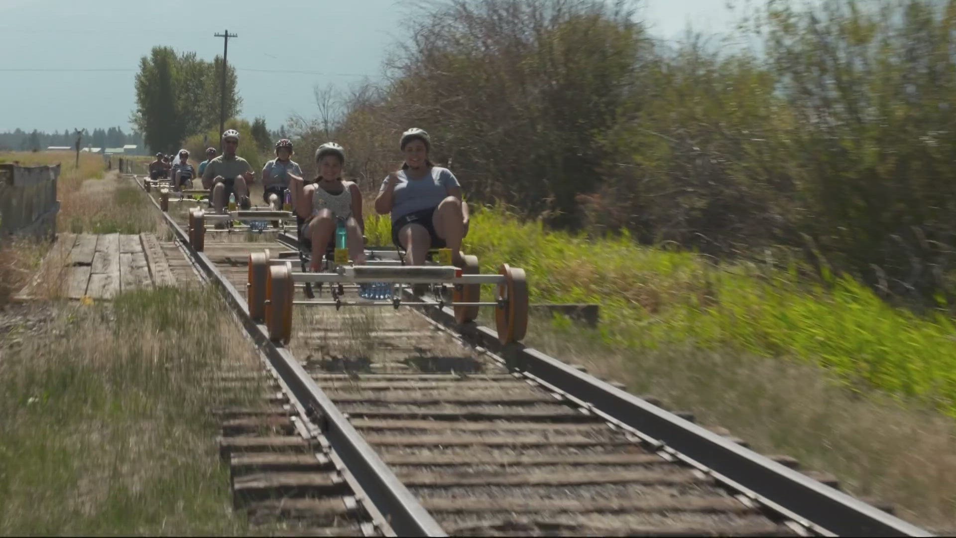 The Joseph Branch Railriders takes you through Oregon's Wallowa Mountains by way of rail. Riders grab a helmet and pedal along tracks that show off the countryside.