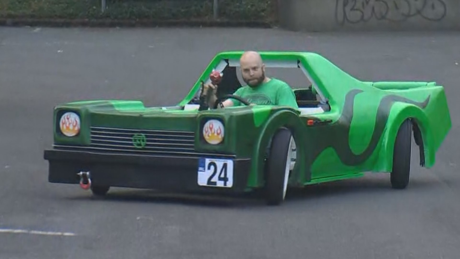 The PDX Adult Soapbox Derby will take place at Mt. Tabor Park on Aug. 20. Drew Carney got a preview of the fun and had the chance to ride inside a soapbox car.