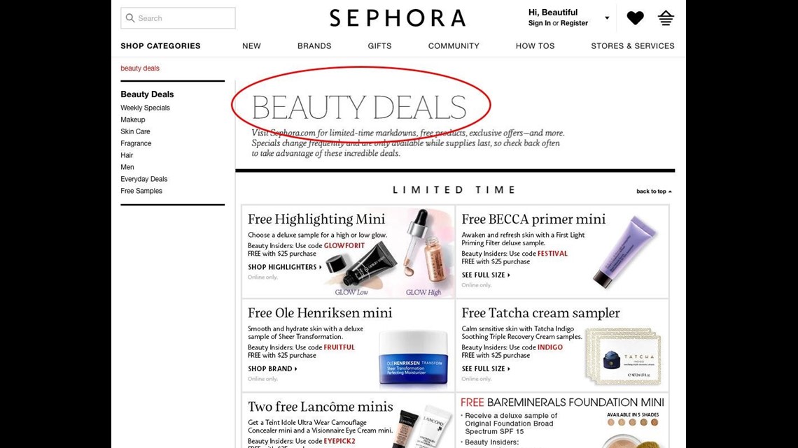 Sephora beauty deals offers