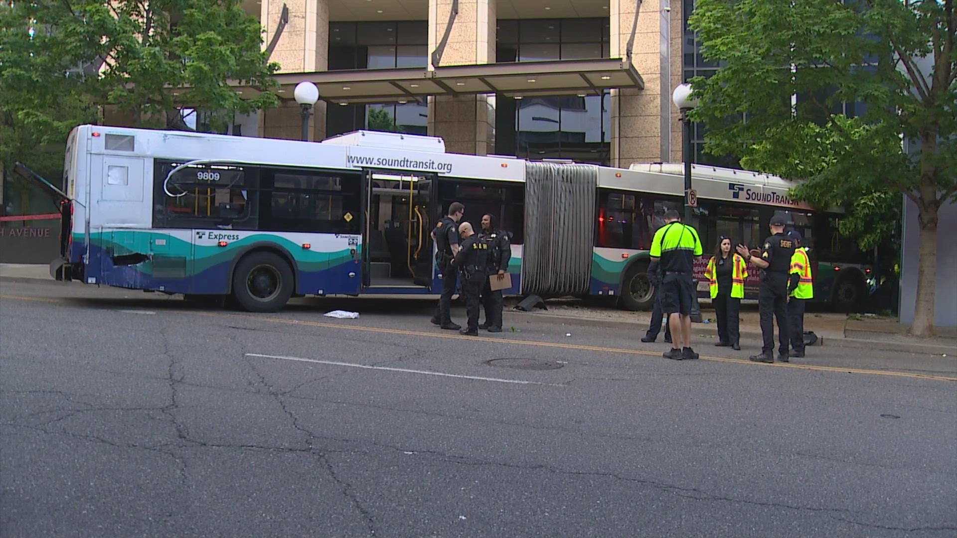 The bus driver told police the bus brakes failed.