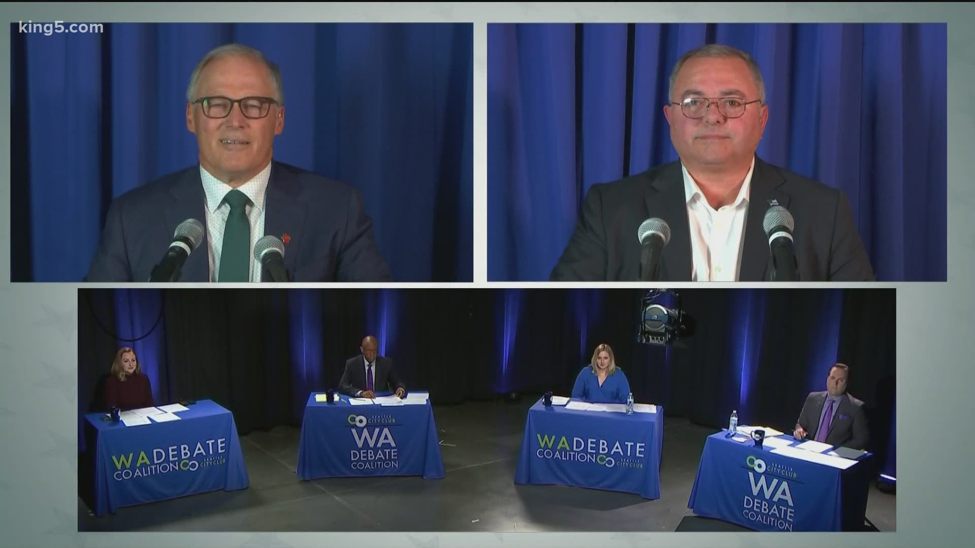 KING 5 spoke with from Washington Gov. Jay Inslee and GOP challenger Loren Culp after their only scheduled debate, which aired live on Wednesday.