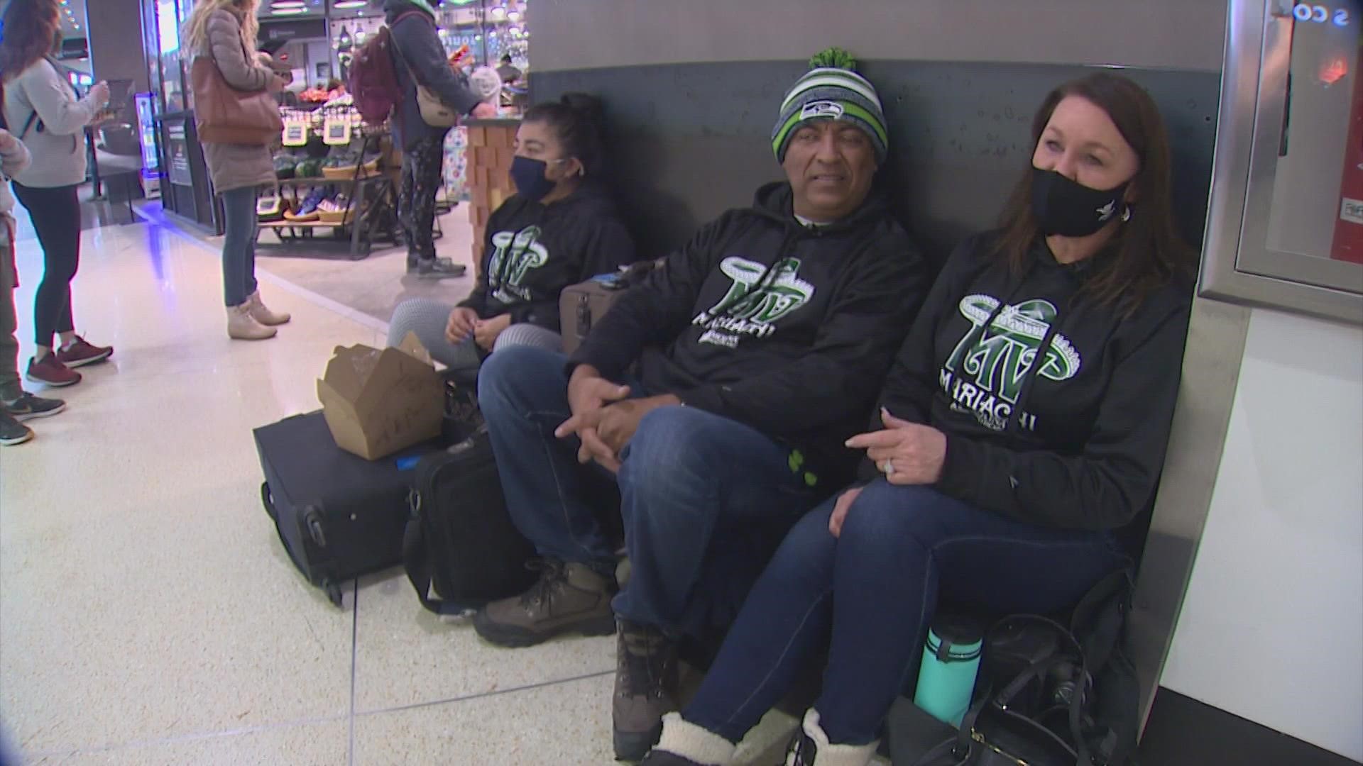 They found out their flight was canceled after traveling from Wenatchee.