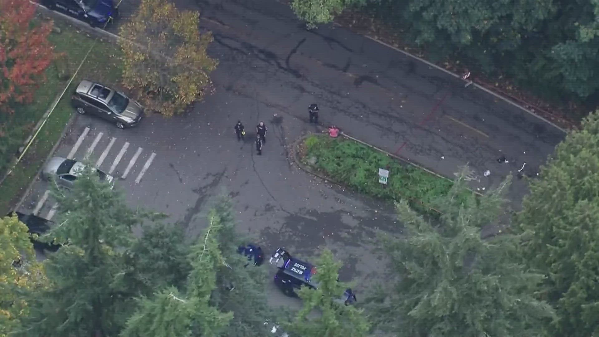 The Seattle Police Department confirmed they responded to two shootings in Ballard, one near Golden Gardens Park and another on Northwest Market Street.