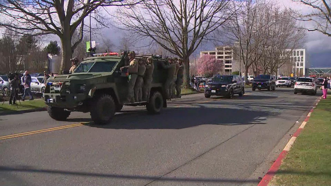 Procession for fallen Pierce County deputy to medical examiner | kgw.com
