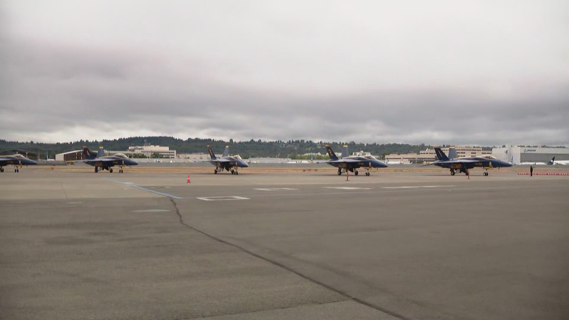 The Blue Angels are expected to arrive Monday at 1:35 p.m. They will perform Friday through Sunday over Lake Washington.