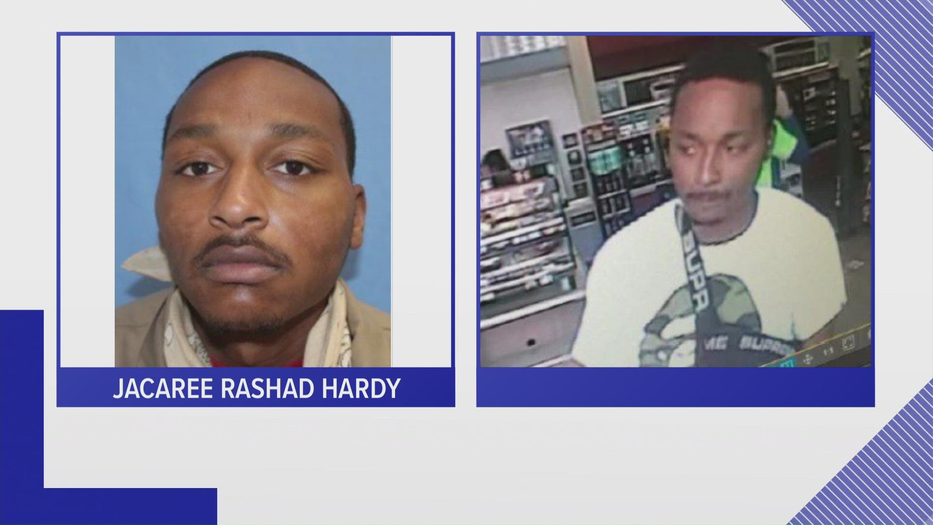 Police are searching for Jacaree Rashad Hardy, 23, who is a suspect in a murder in Seattle earlier this month.