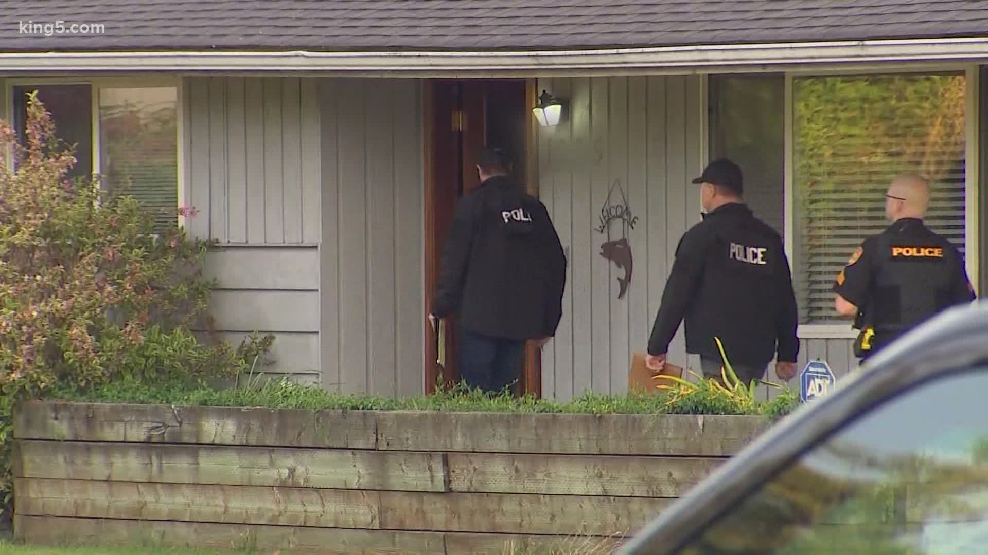A suspected burglar was shot Thursday morning inside an Everett home.