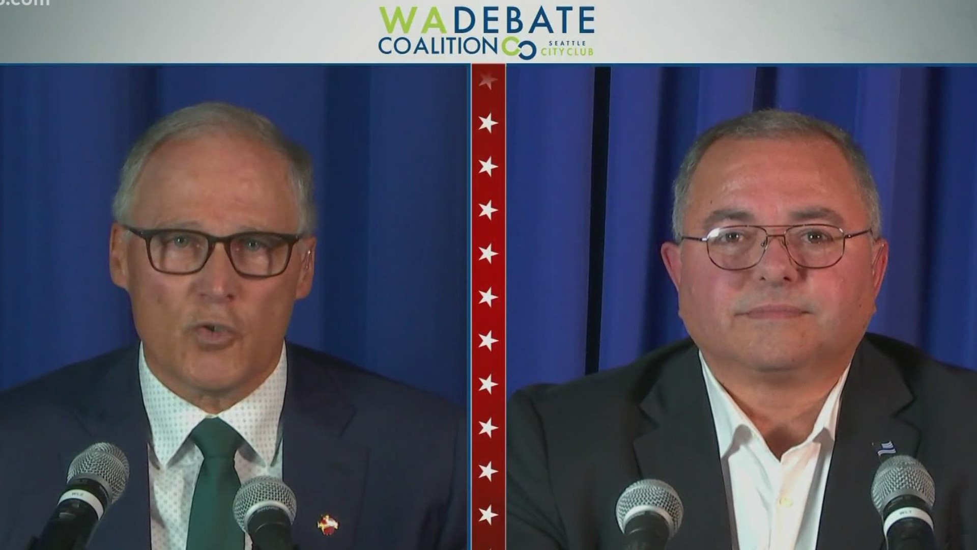 Gov. Jay Inslee and GOP challenger Loren Culp in their only scheduled face-off, and post-debate reaction by KING 5 political analysts Scott McClellan and Ron Sims.
