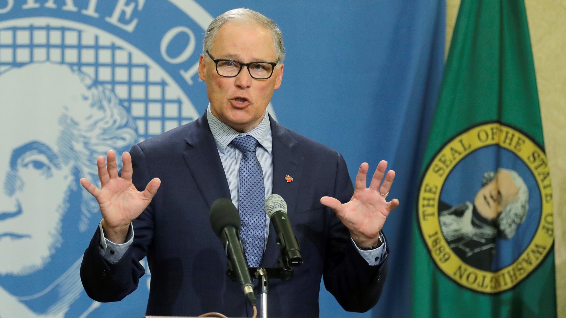 Gov. Jay Inslee said that while data shows Washington has slightly flattened the curve, it doesn't mean that we can take away social distancing yet.