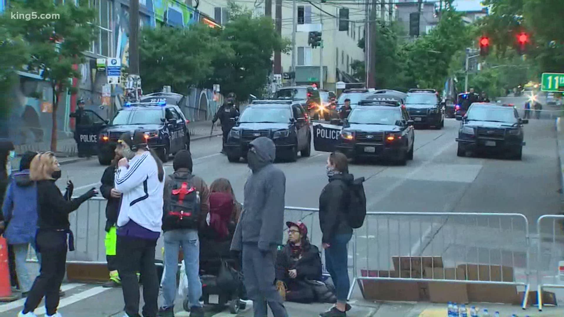 Seattle's Capital Hill neighborhood had a group of peaceful protesters overnight on into Thursday morning. Police and National Guardsmen were present.