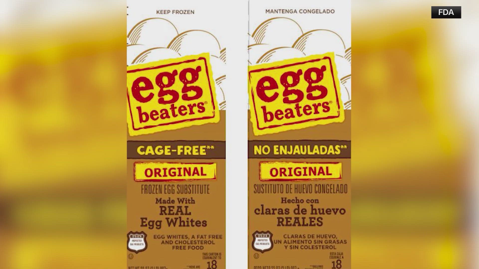 A recall is on for liquid egg substitutes Egg Beaters and Bob Evans Better'n Eggs as they may include cleaning chemical 