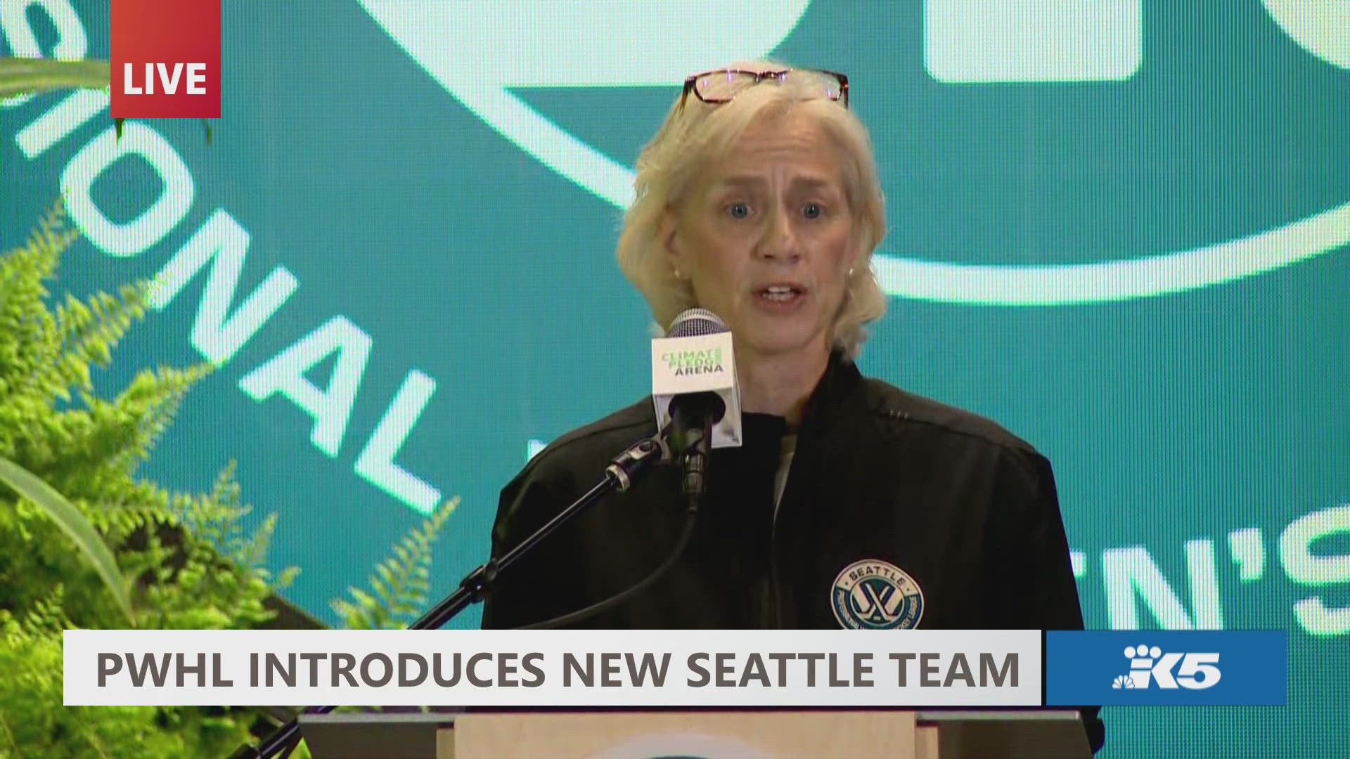 Amy Scheer acknowledges Seattle's rich history in women's sports during the announcement of the city's first PWHL franchise.