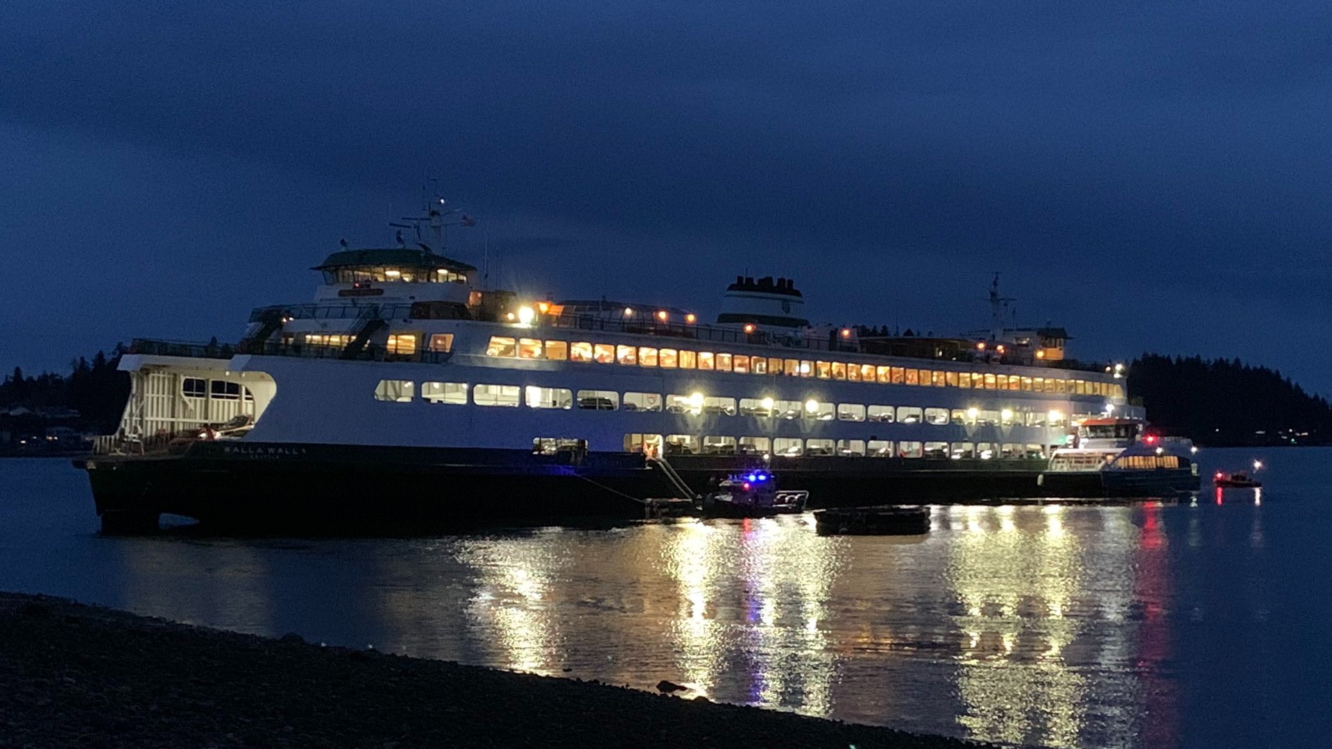 The Walla Walla ran aground in the Rich Passage on April 15.