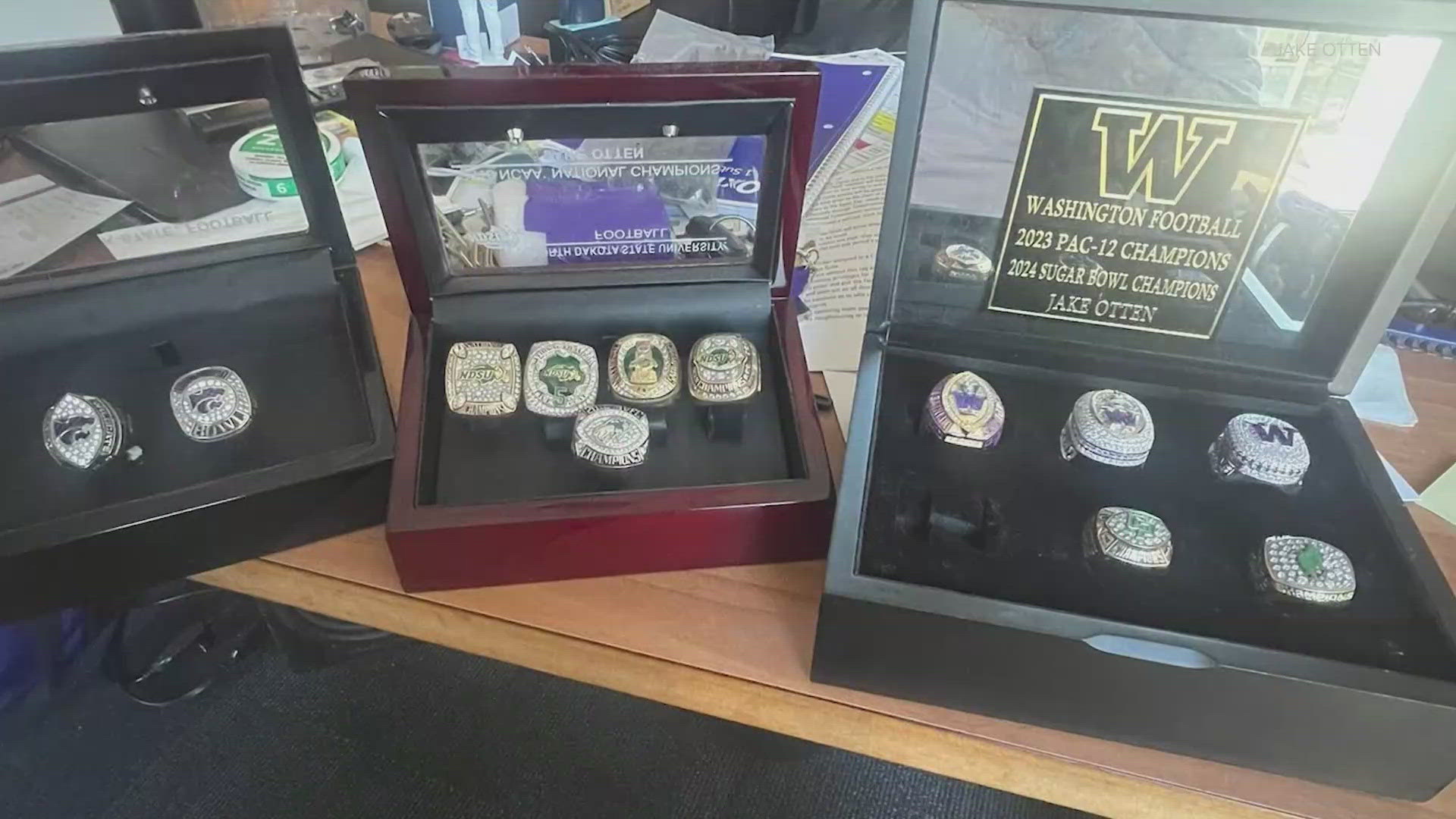 A staff member of UW football said 12 of his championship rings were stolen from his campus office earlier this week.