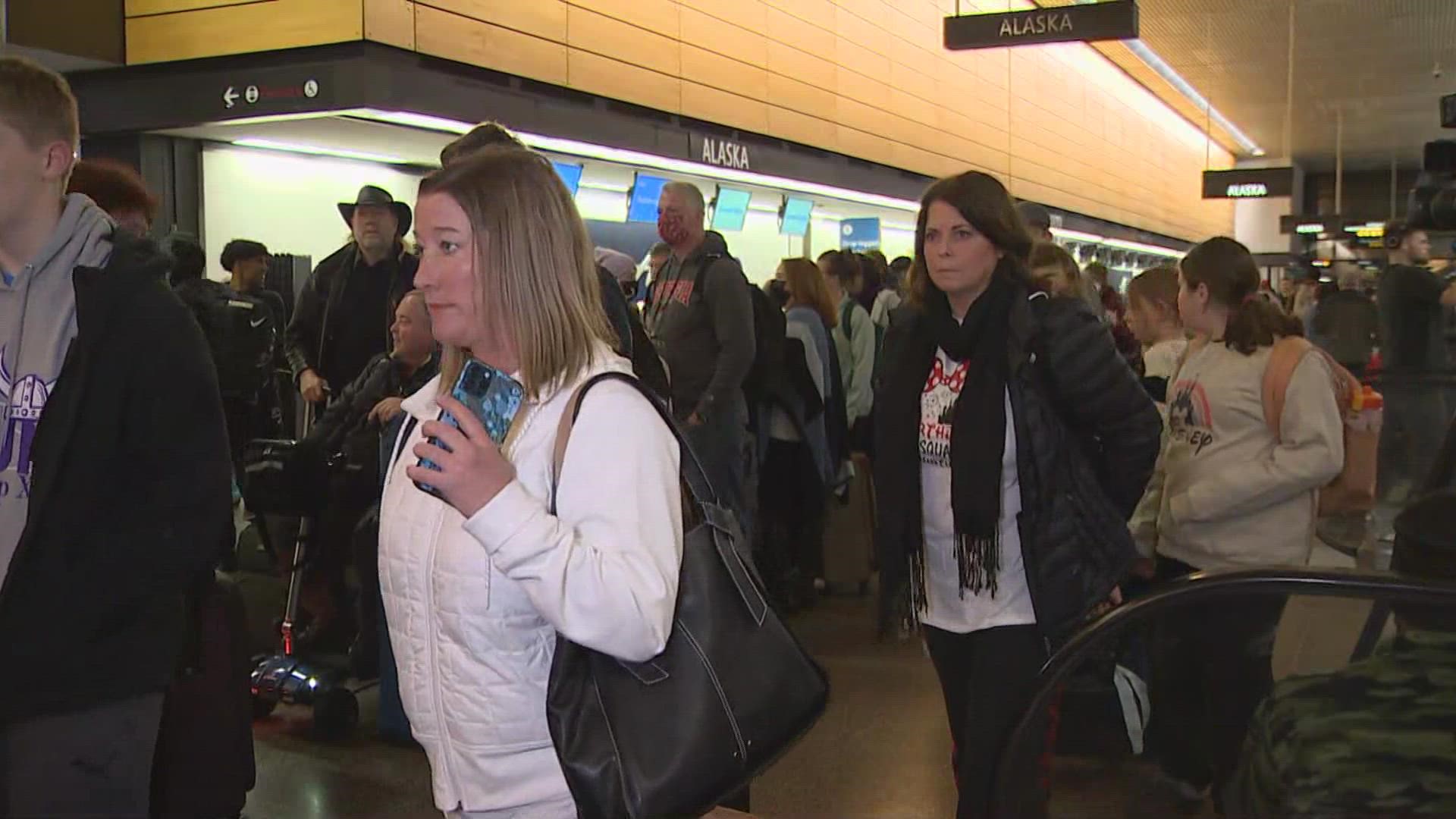 There were at least 90 cancelations and 43 delays at the airport on Monday morning.