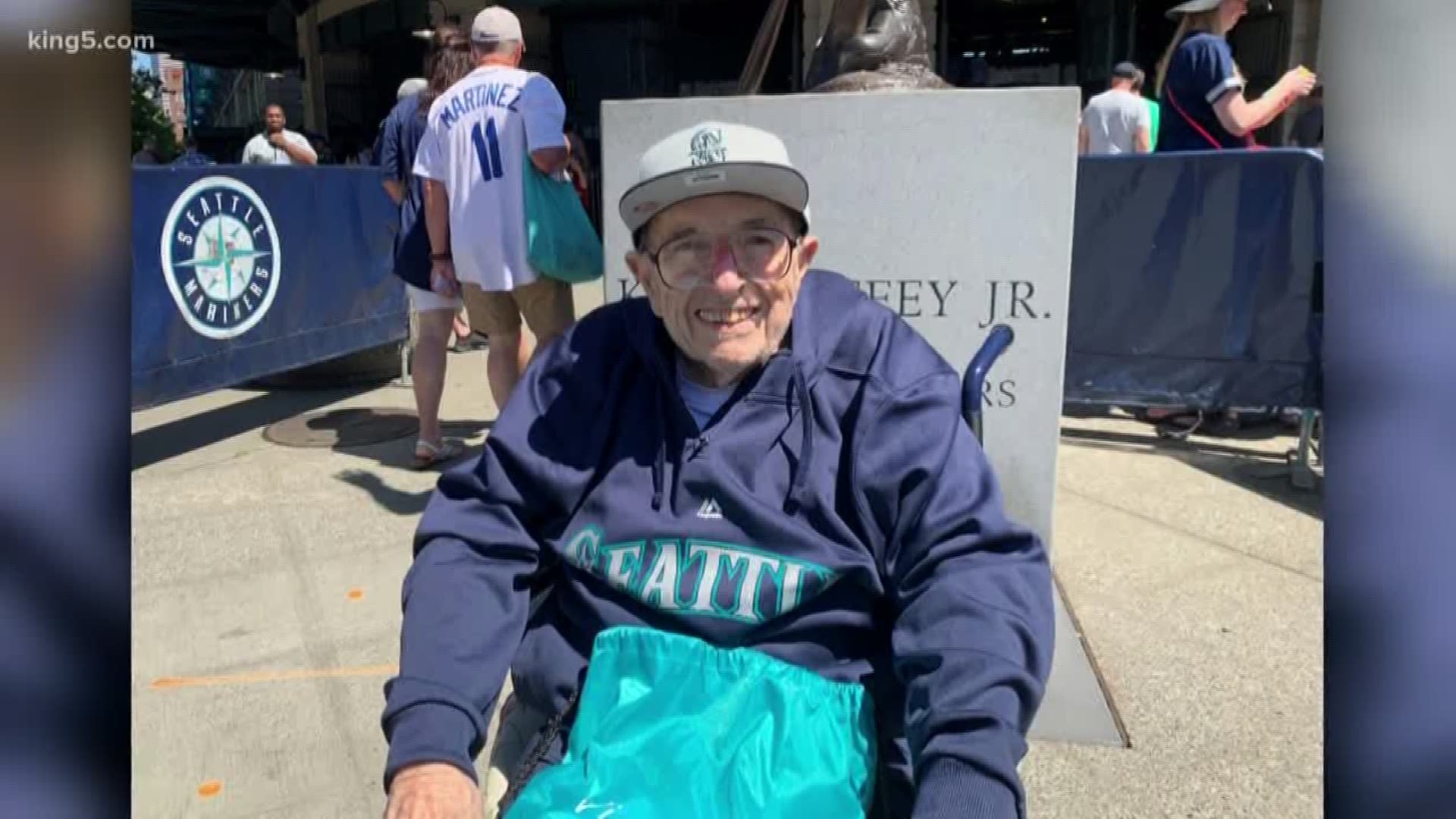 98-year-old WWII veteran John Angelini celebrates Baseball Hall of Fame induction for Edgar Martinez.